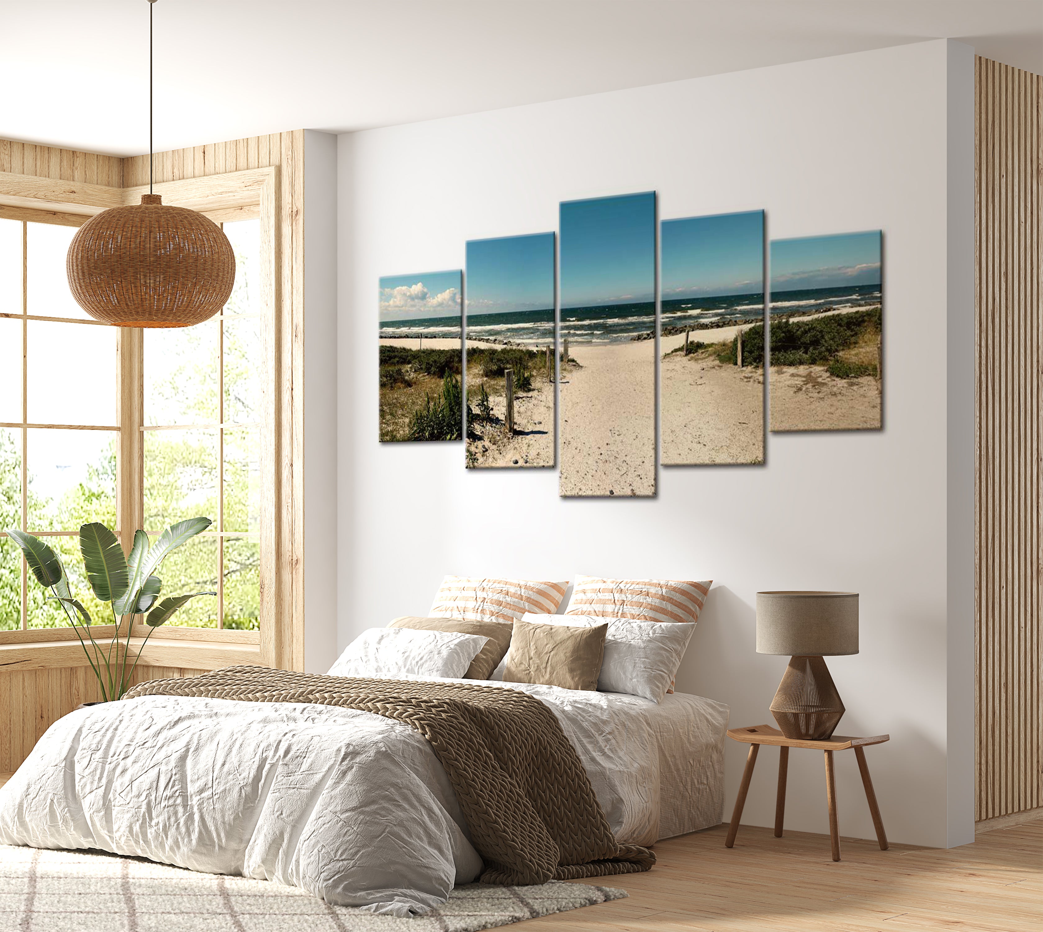 Stretched Canvas Landscape Art - The Beach Of Dreams 40"Wx20"H