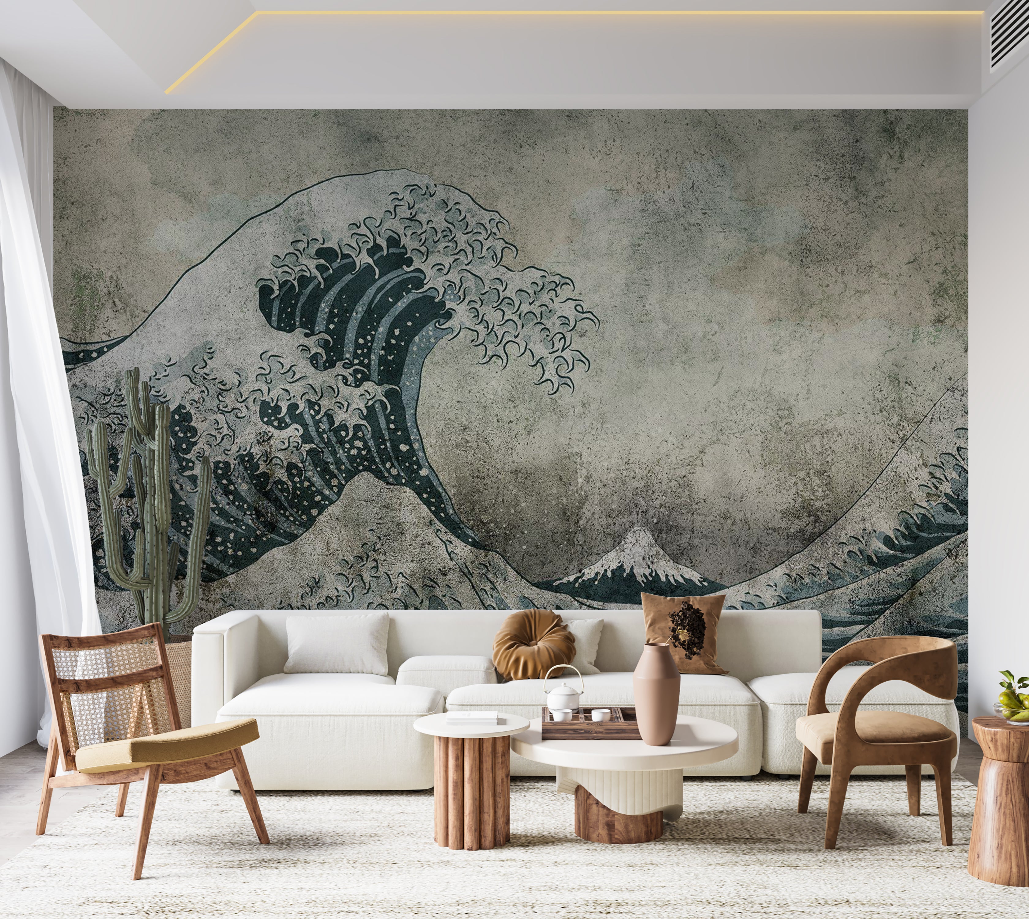 Abstract Wallpaper Wall Mural - Power of the Big Wave 39"Wx27"H / Standard