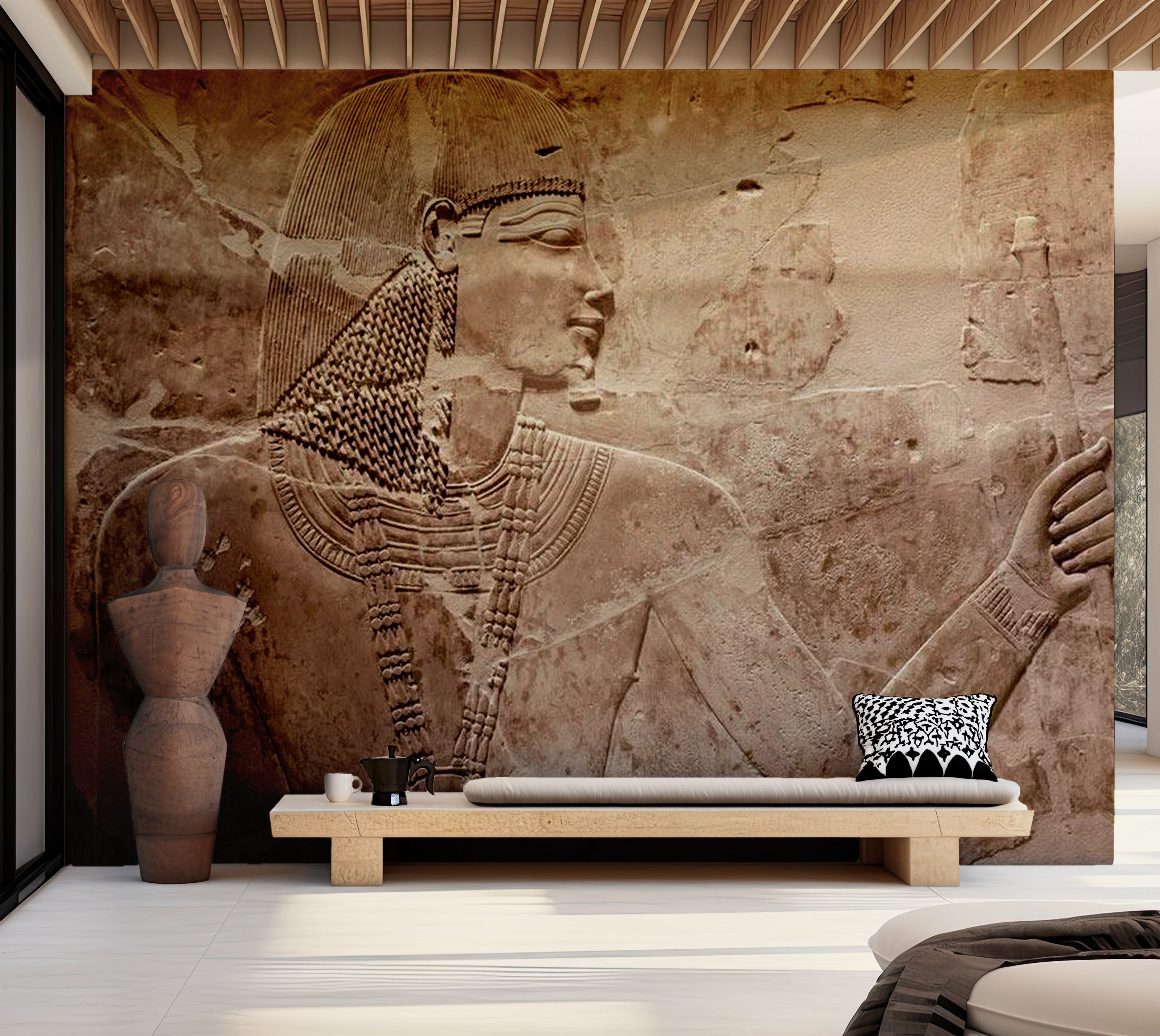 Background & Patterns Wallpaper Wall Mural - Stone Pharaoh 39"Wx27"H