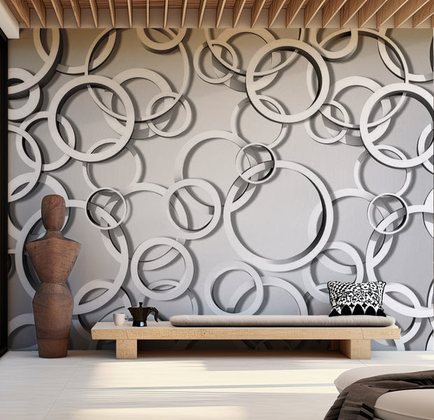 Abstract Wallpaper Wall Mural - Vicious Circles 39"Wx27"H