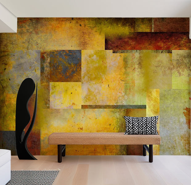 Abstract Wallpaper Wall Mural - Orange Hue Of Art Expression 39"Wx27"H