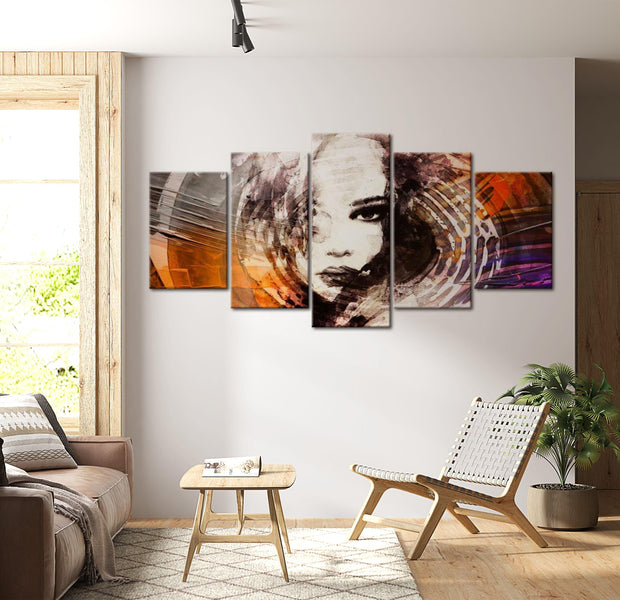 Abstract Canvas Wall Art - Spiral Of Secrets - 5 Pieces
