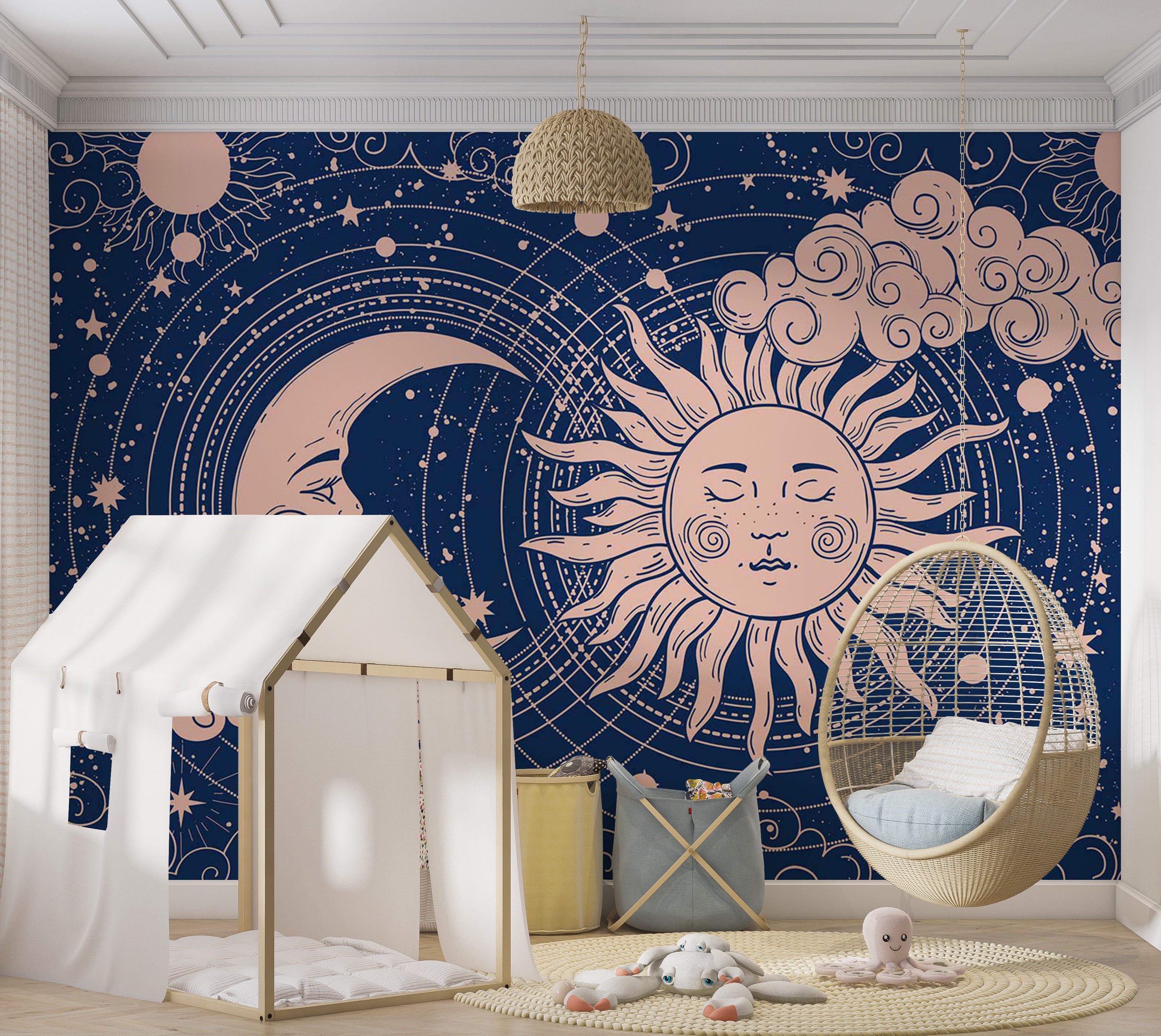 Peel & Stick Spiritual Wall Mural - Cosmic Harmony 38"Wx27"H