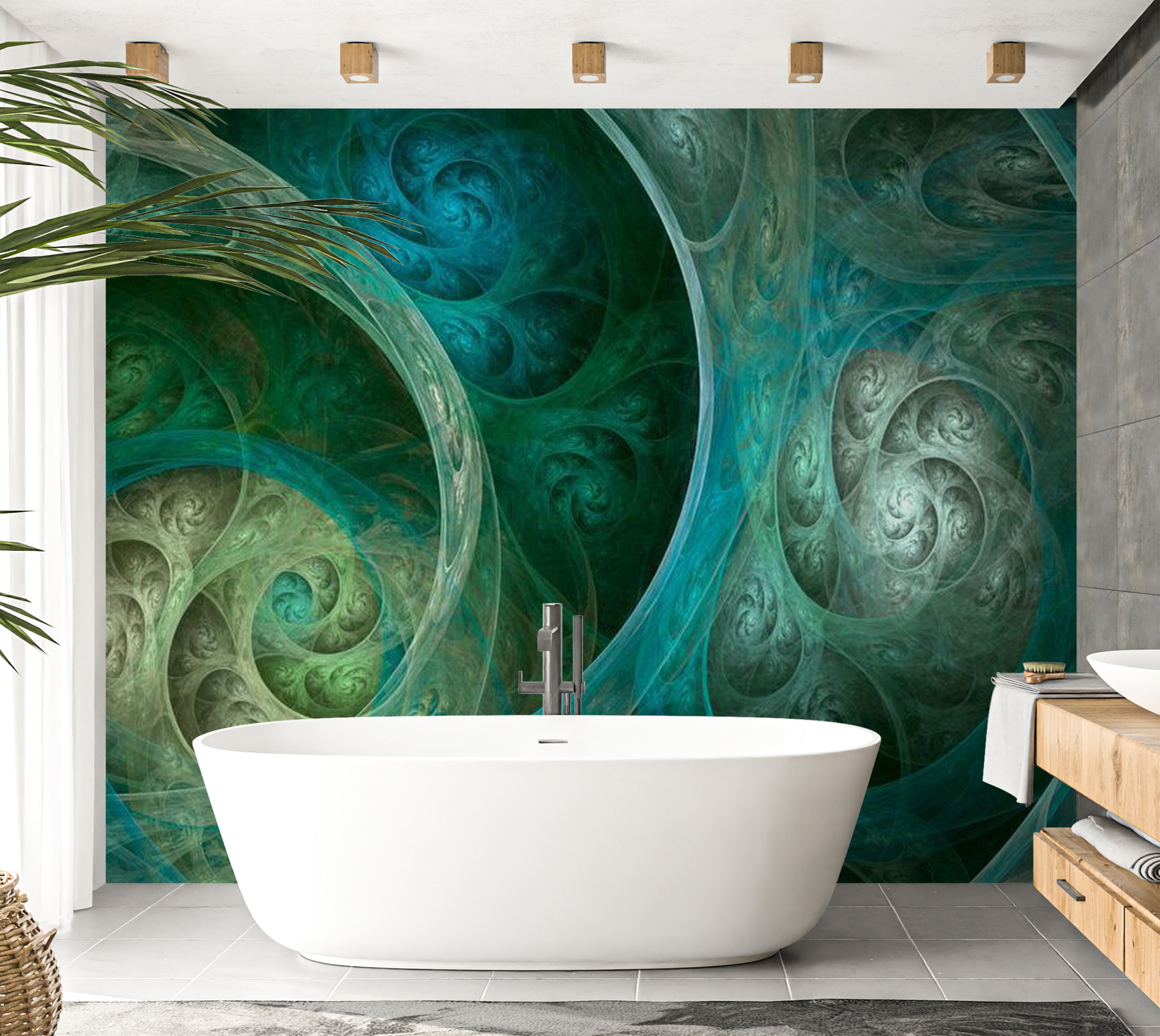 Abstract Wallpaper Wall Mural - Touch Of Silk 118"Wx90"H