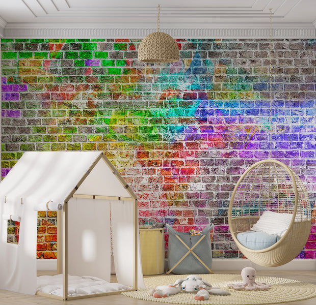 Peel & Stick Wall Mural - Rainbow Wall 38"Wx27"H