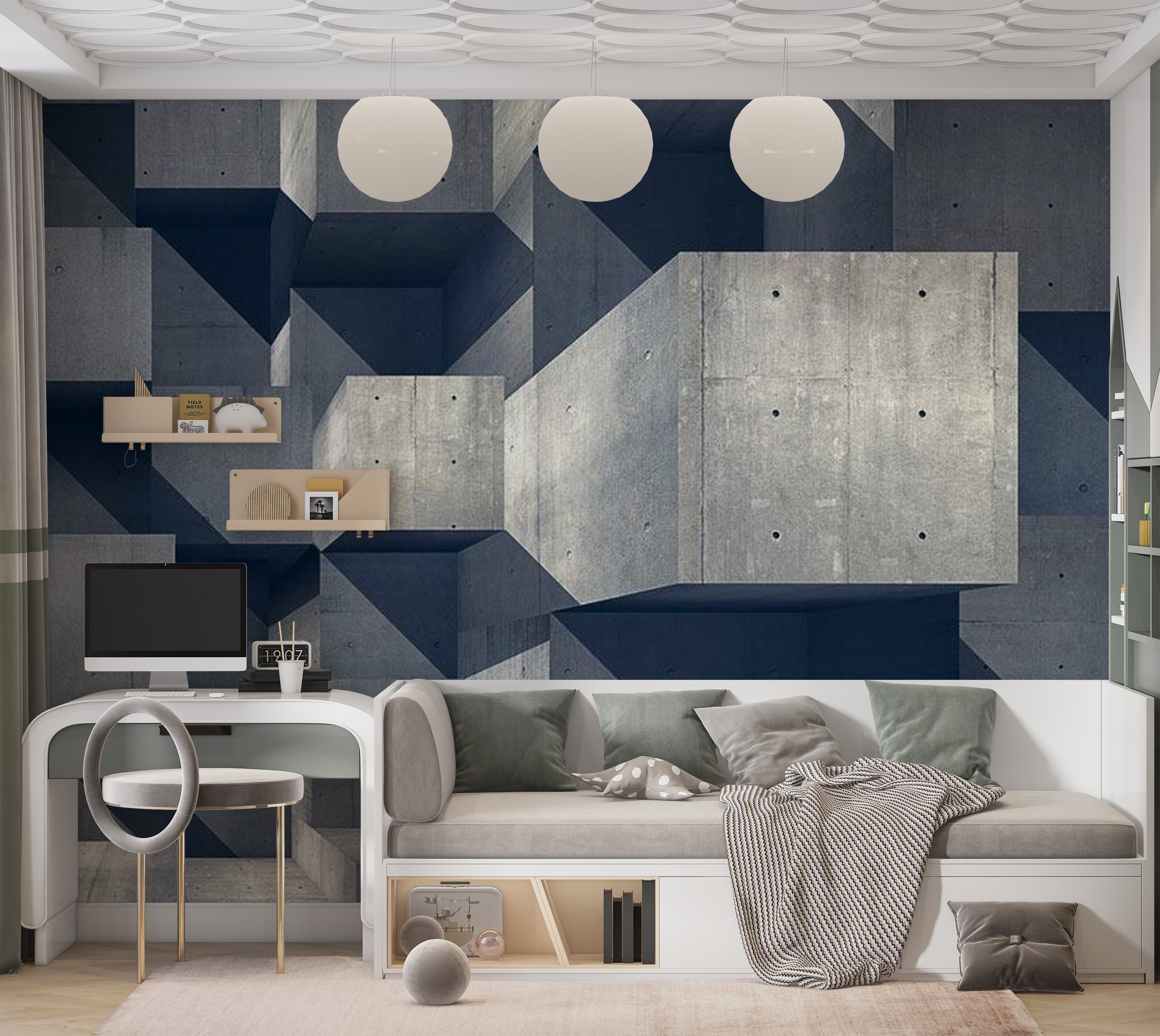 Background & Patterns Wallpaper Wall Mural - Concrete City 39"Wx27"H