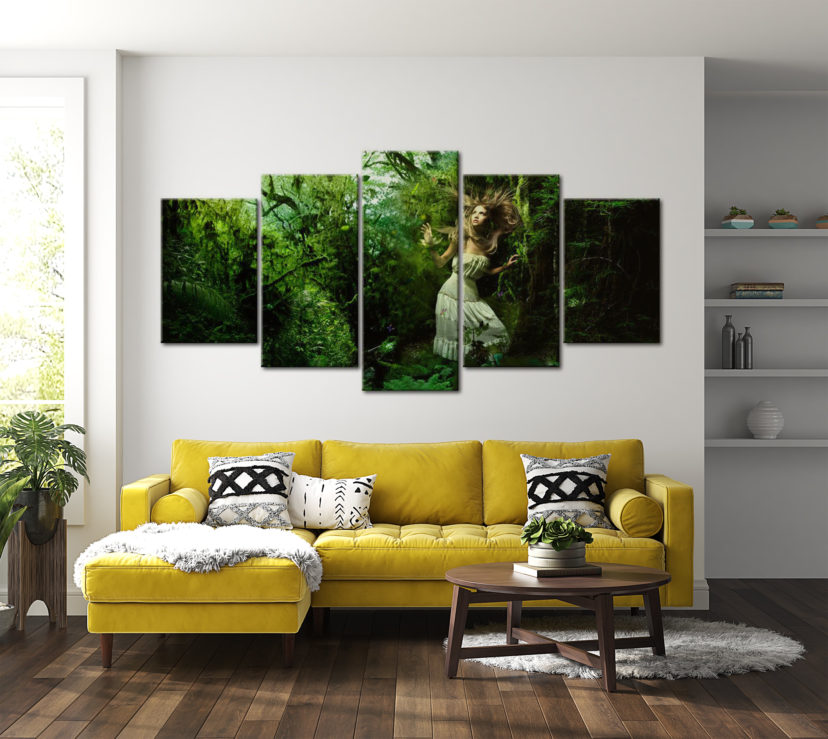 Stretched Canvas Landscape Art - Lost In Greenery 40"Wx20"H