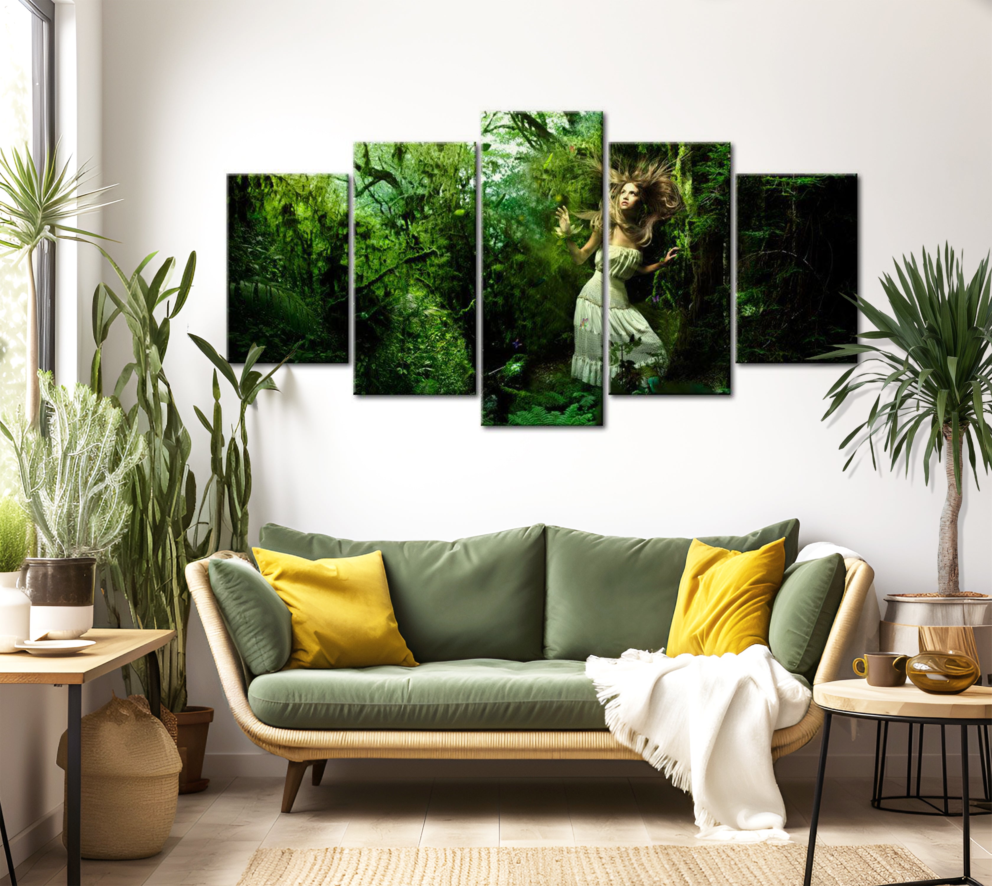 Stretched Canvas Landscape Art - Lost In Greenery 40"Wx20"H