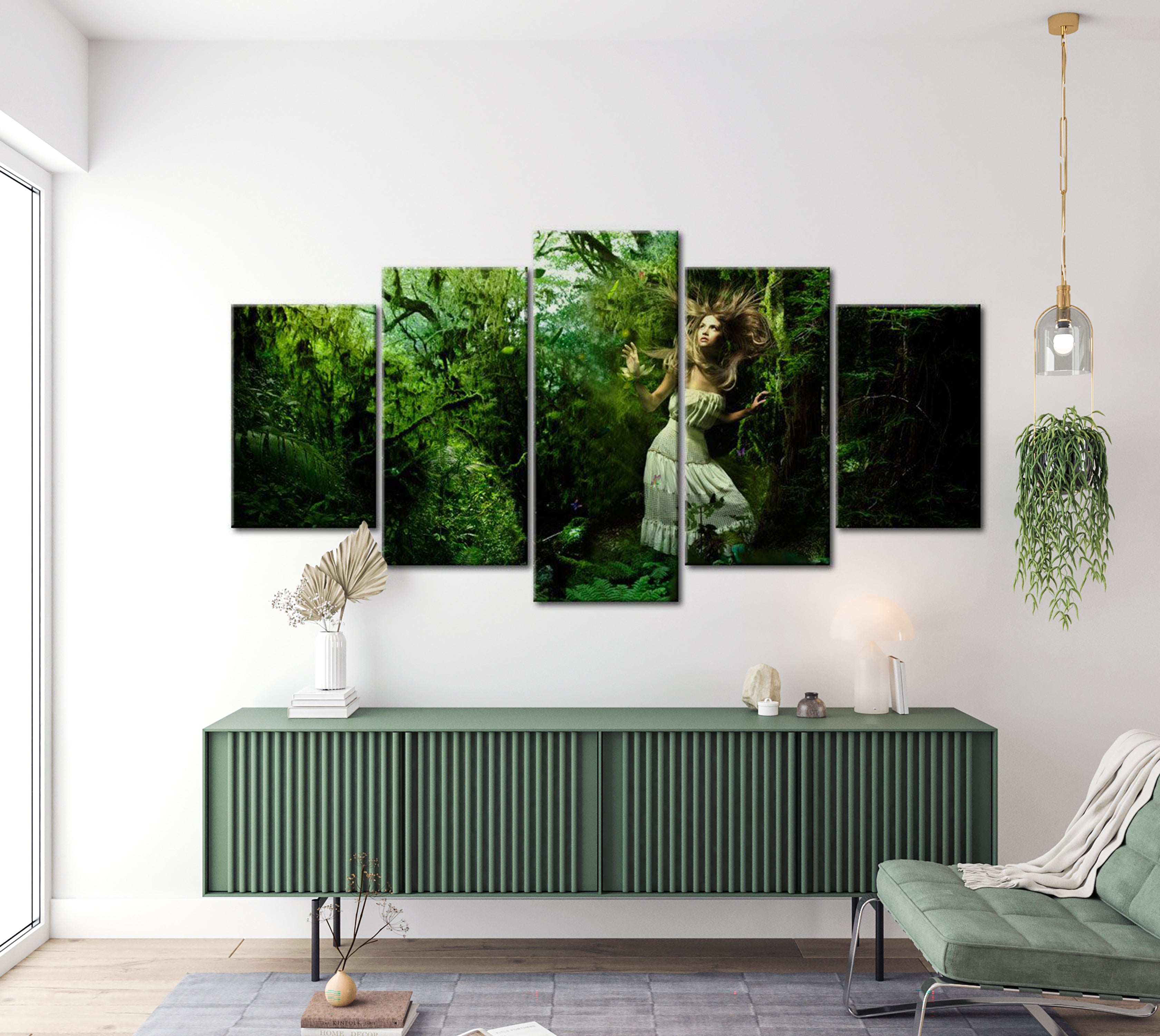 Stretched Canvas Landscape Art - Lost In Greenery 40"Wx20"H