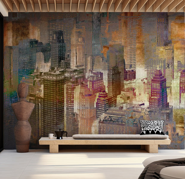 Peel & Stick Wall Mural - City in the Mist 38"Wx27"H