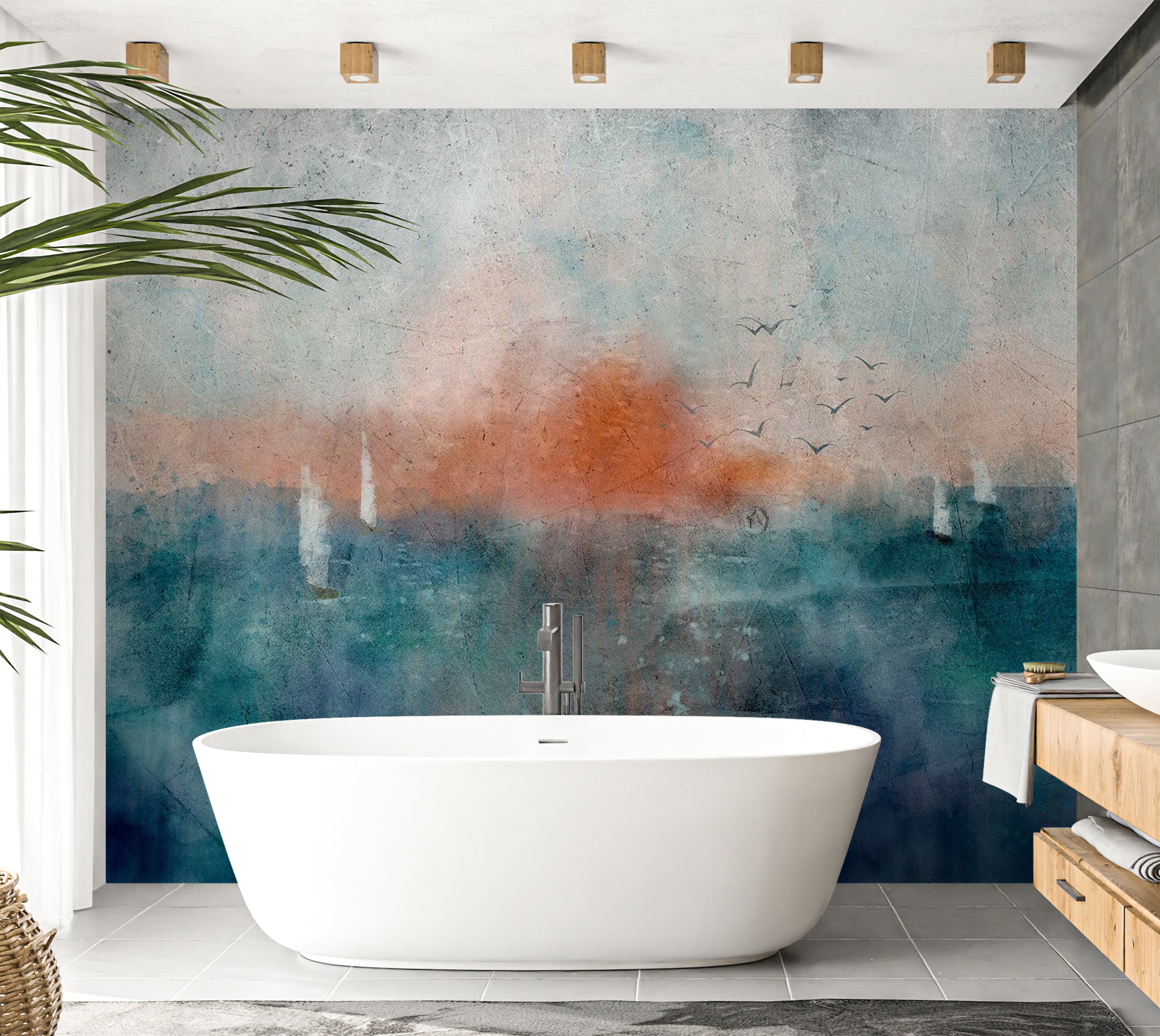 Peel & Stick Landscape Wall Mural - Sunny Relief 38"Wx27"H