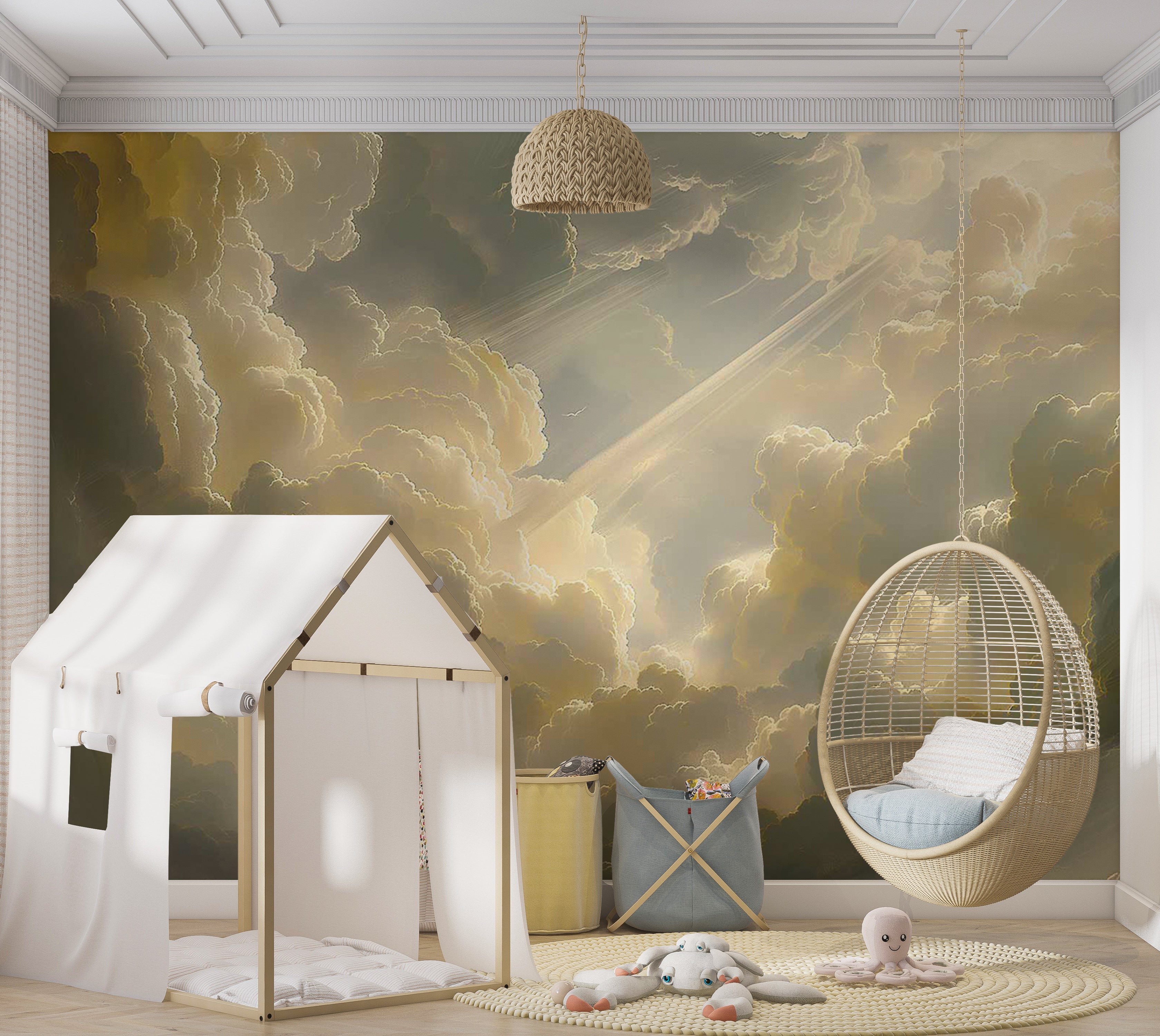 Peel & Stick Wall Mural - Cloudy Morning Sunshine 38"Wx27"H