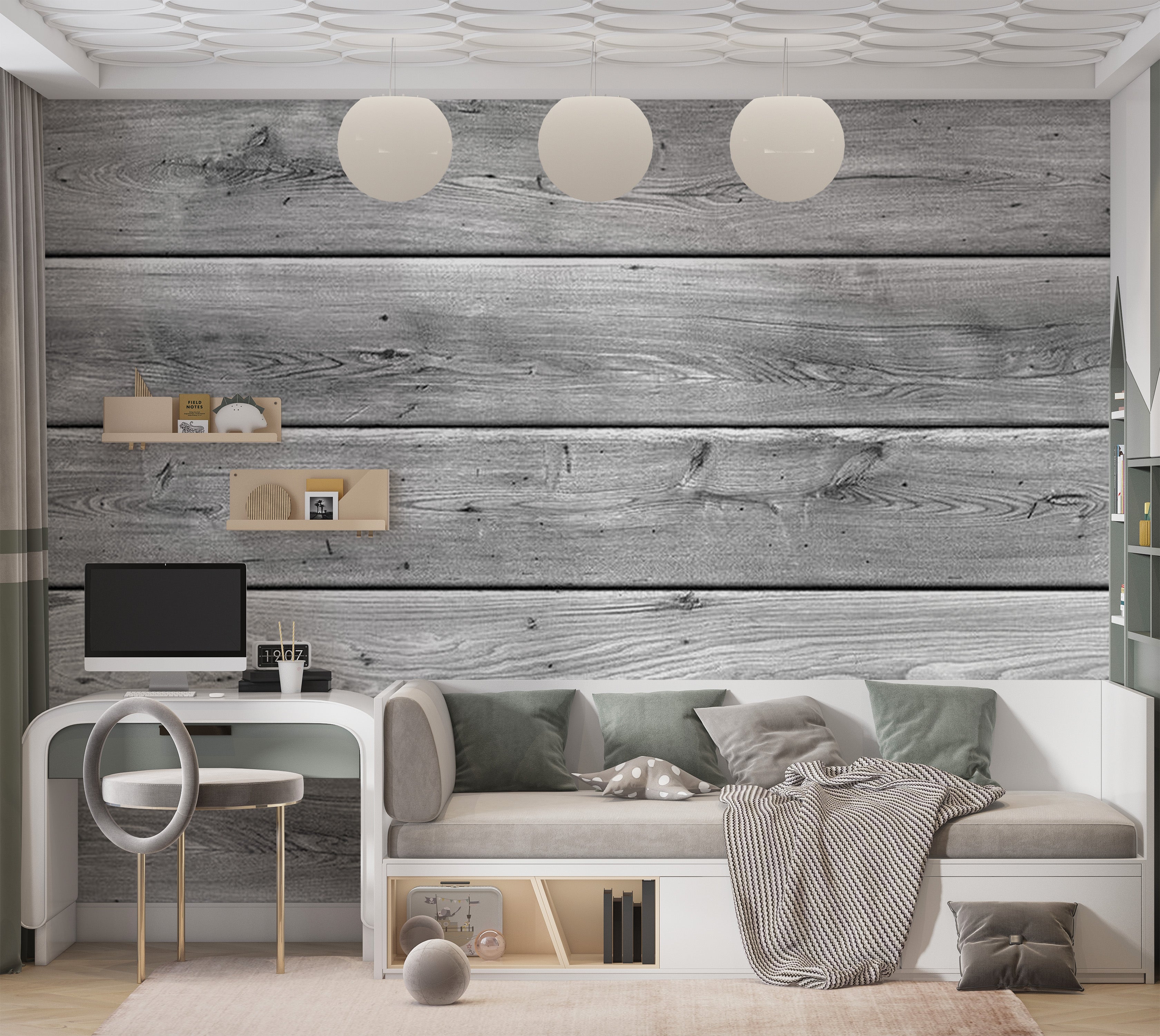 Background & Patterns Wallpaper Wall Mural - Big Weathered Wooden Planks 39"Wx27"H