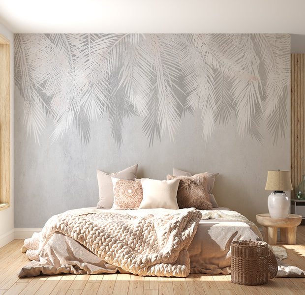 Botanical Wallpaper Wall Mural - Pale Palms 39"Wx27"H / Standard