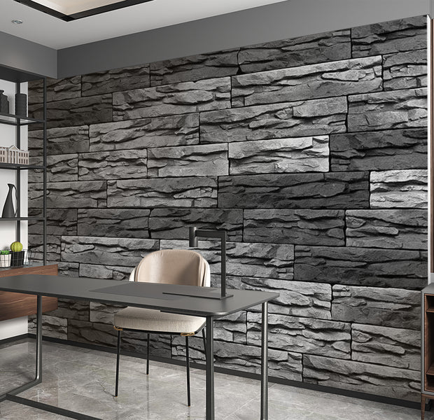 Background & Patterns Wallpaper Wall Mural - Concrete Slate Tiles 39"Wx27"H