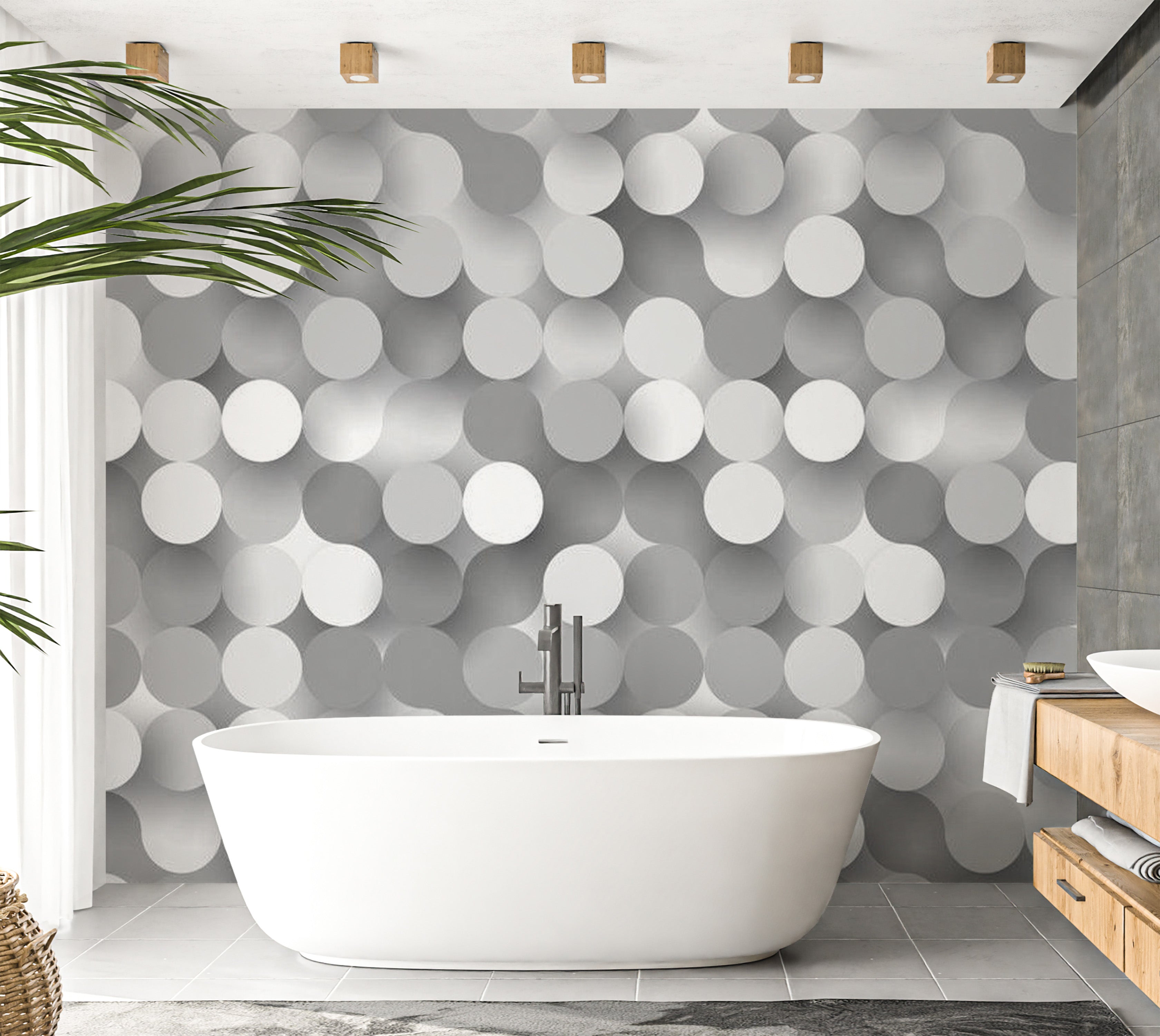 Abstract Wallpaper Wall Mural - Silver Net 39"Wx27"H