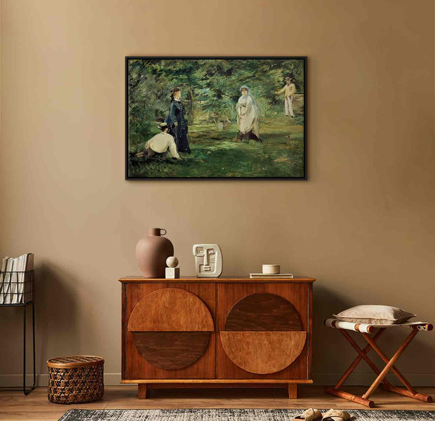 Floating Framed Canvas Art - The Croquet Game - Edouard Manet