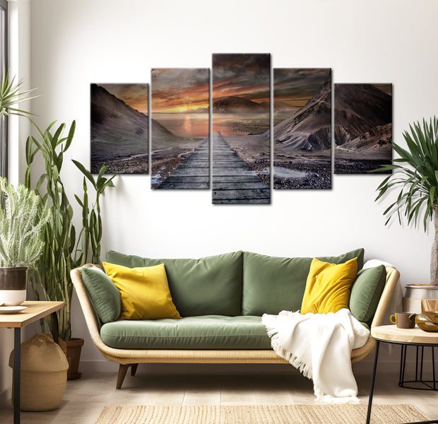 Stretched Canvas Landscape Art - Deserted Land 40"Wx20"H