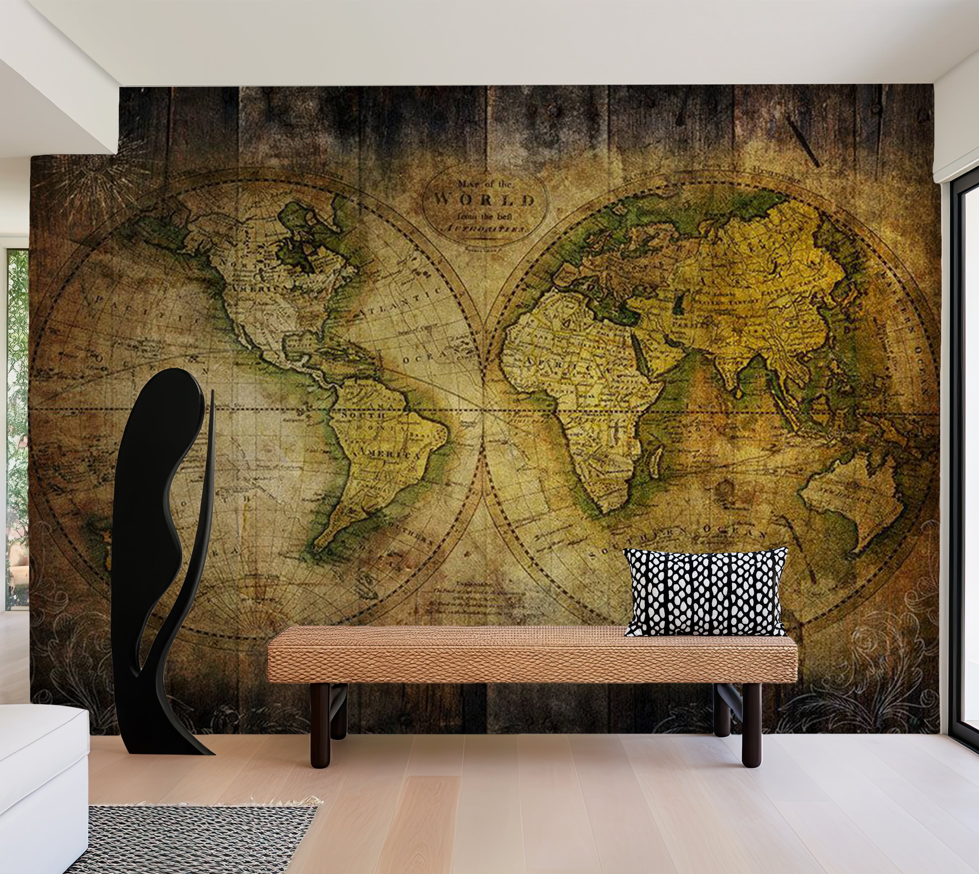 Peel & Stick Map Wall Mural - Searching for Old World 38"Wx27"H