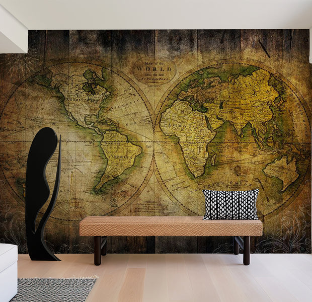 Peel & Stick Map Wall Mural - Searching for Old World 38"Wx27"H