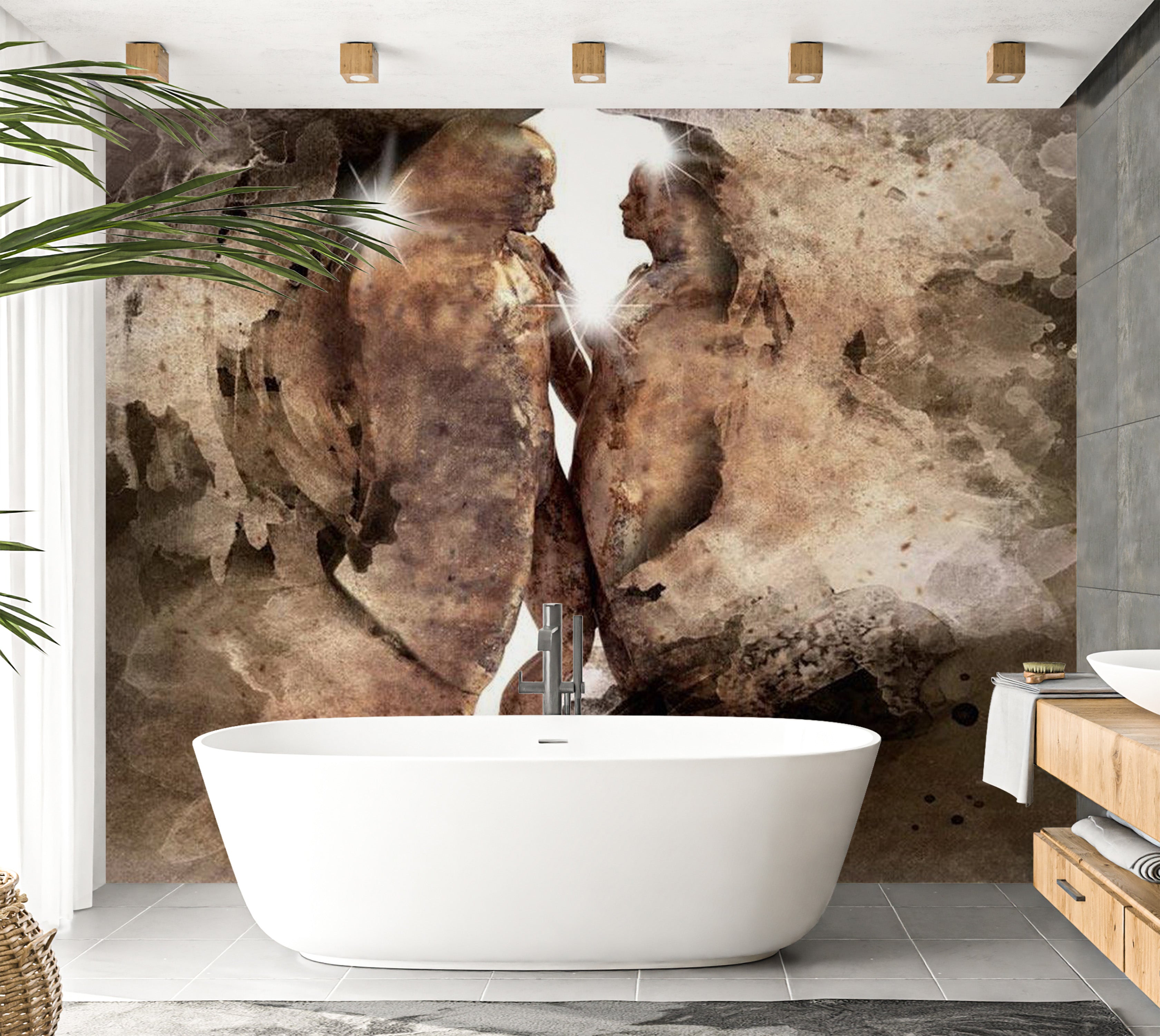 Abstract Wallpaper Wall Mural - Hidden Love 39"Wx27"H