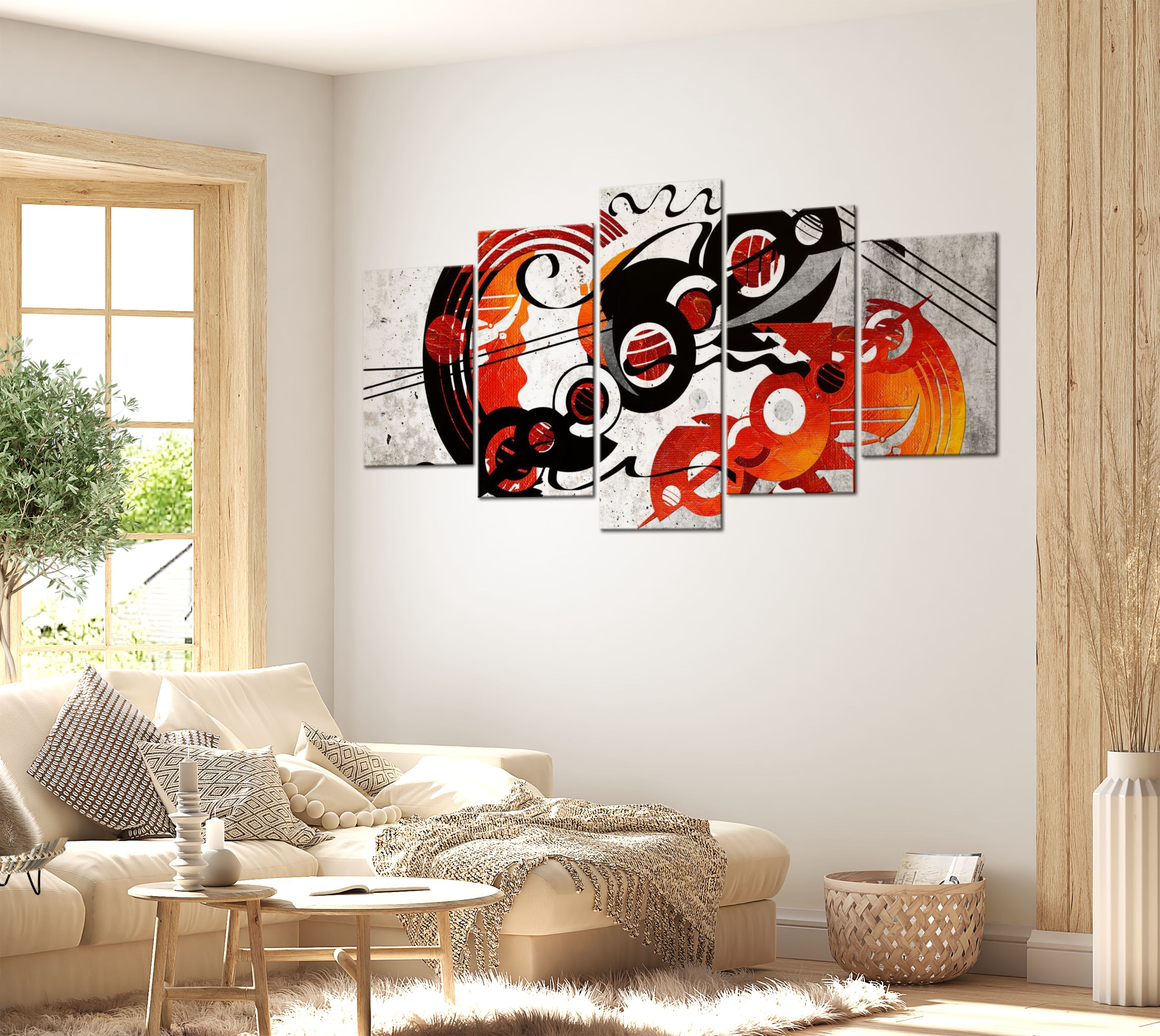 Abstract Canvas Wall Art - Music Creations - 5 Pieces