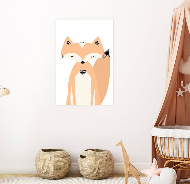 Cartoon Canvas Wall Art - Happy Fox