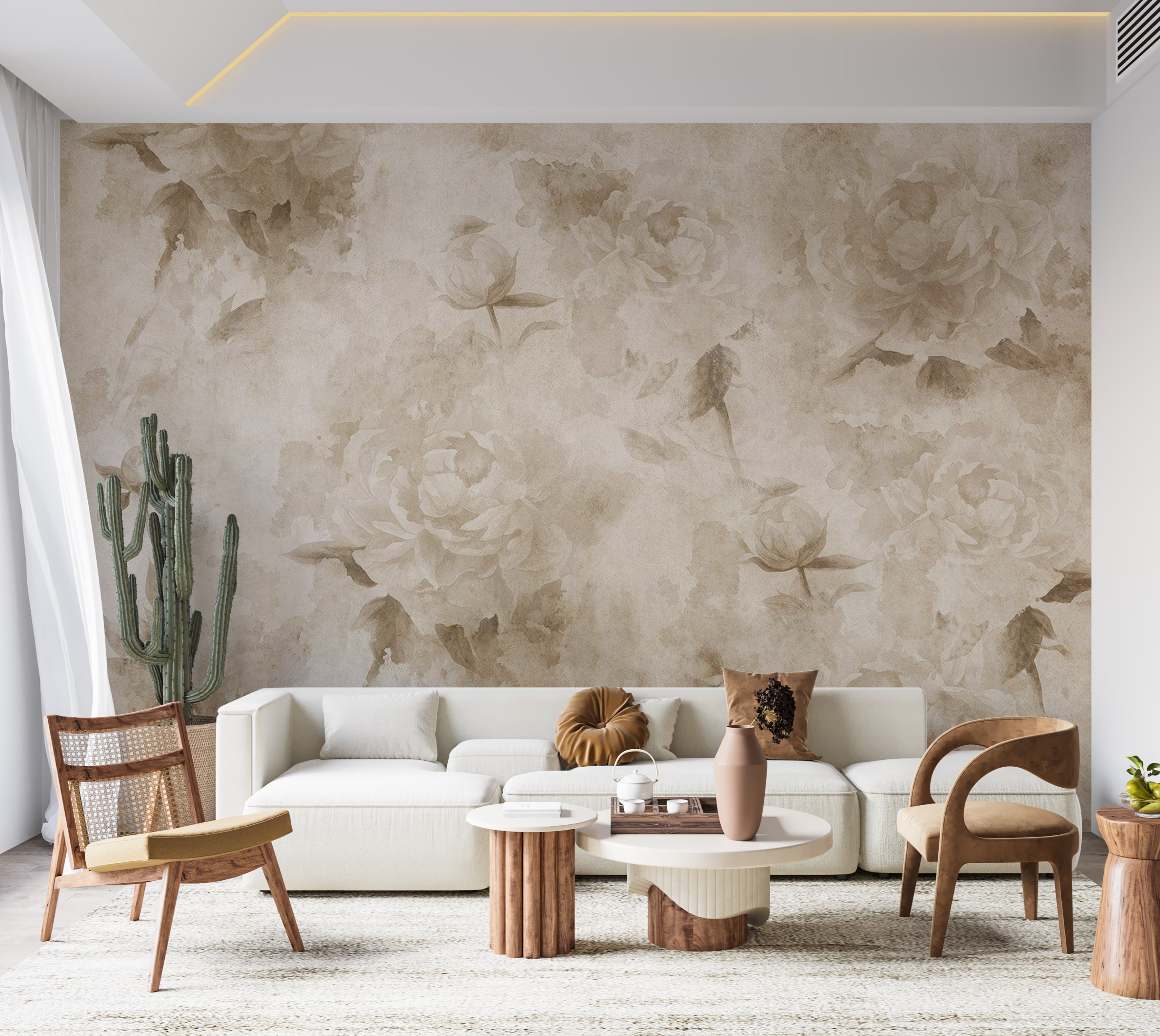 Floral Wallpaper Wall Mural - Vintage Nature 39"Wx27"H / Standard