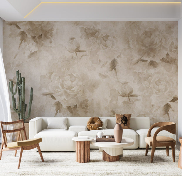 Floral Wallpaper Wall Mural - Vintage Nature 39"Wx27"H / Standard