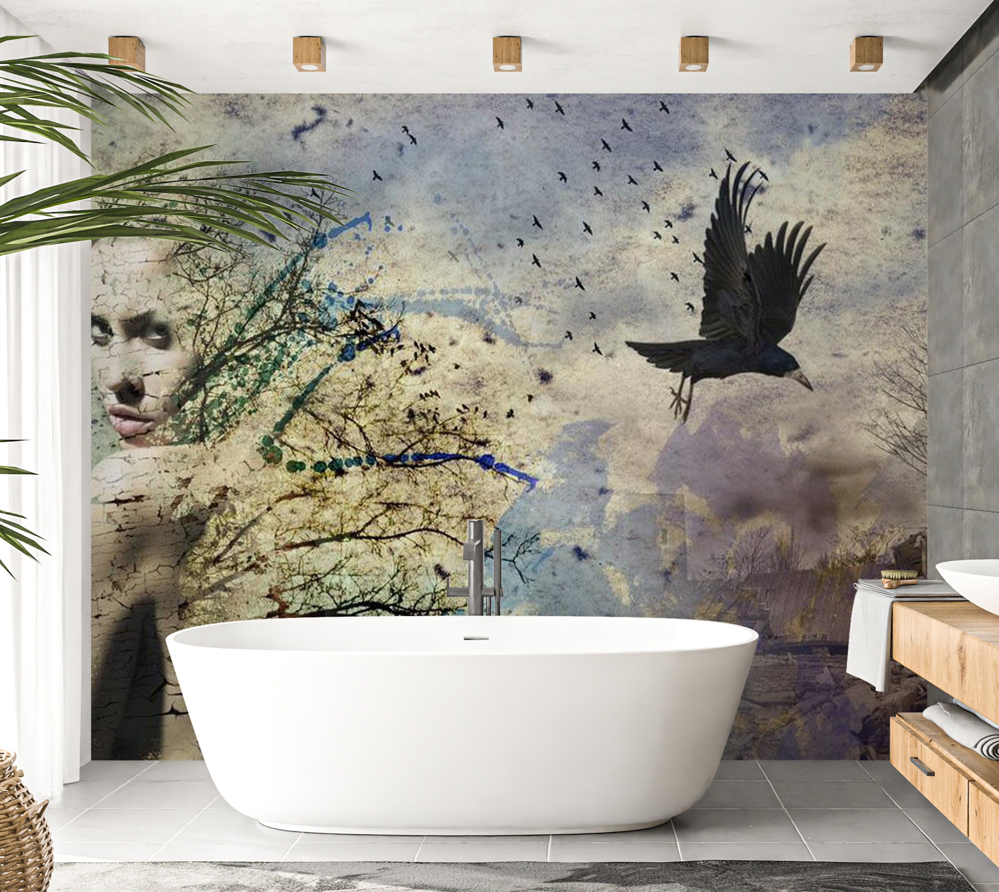 Abstract Wallpaper Wall Mural - Identity Change 118"Wx90"H