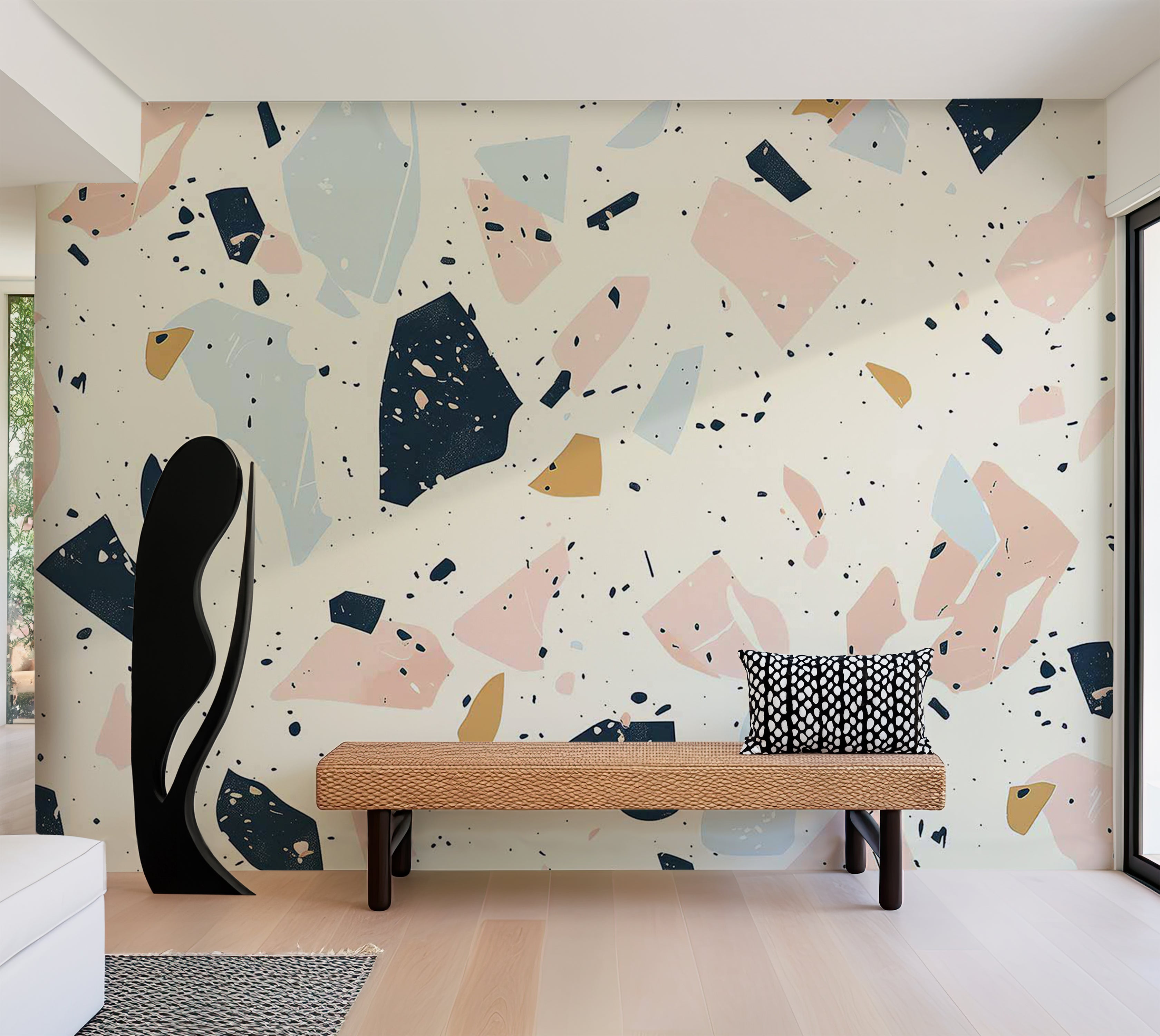 Peel & Stick Wall Mural - Terrazzo With Large Stones 38"Wx27"H