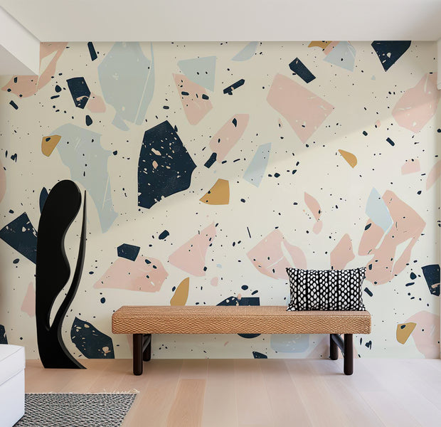 Peel & Stick Wall Mural - Terrazzo With Large Stones 38"Wx27"H