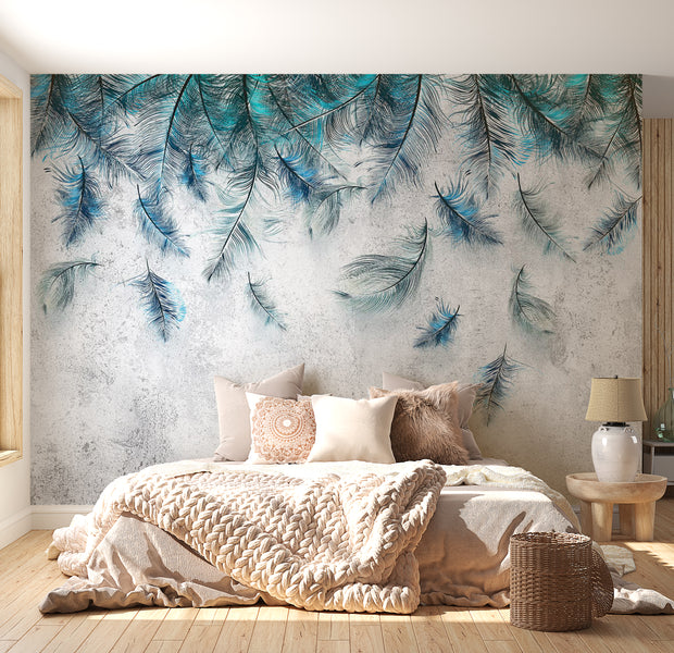 Botanical Wallpaper Wall Mural - Sapphire Breeze 39"Wx27"H / Standard