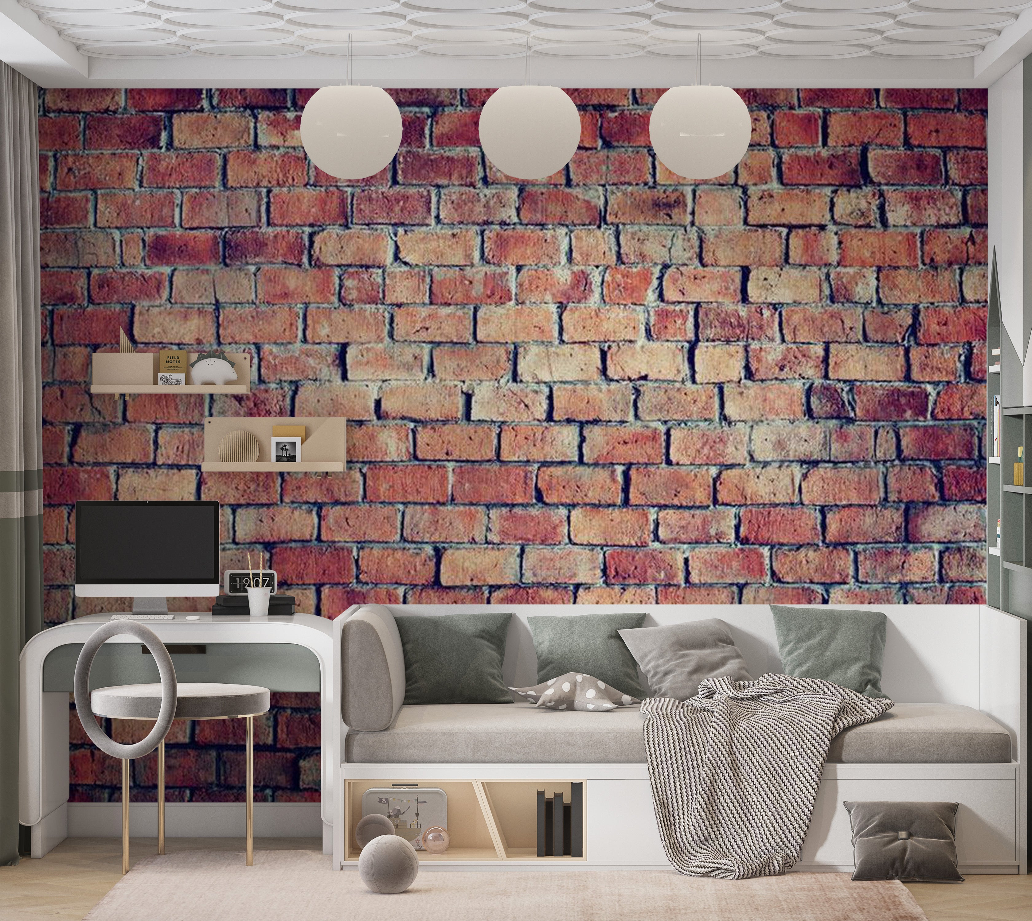 Background & Patterns Wallpaper Wall Mural - Old Red Brick Wall 39"Wx27"H