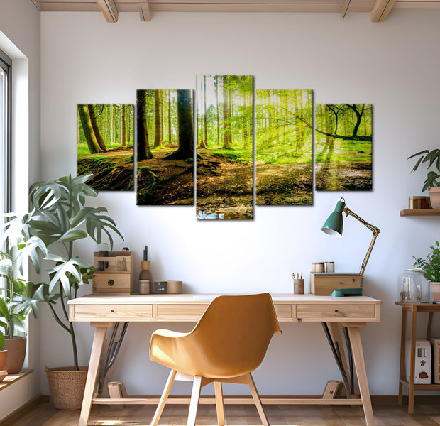 Stretched Canvas Landscape Art - Poetry Of A Forest 40"Wx20"H