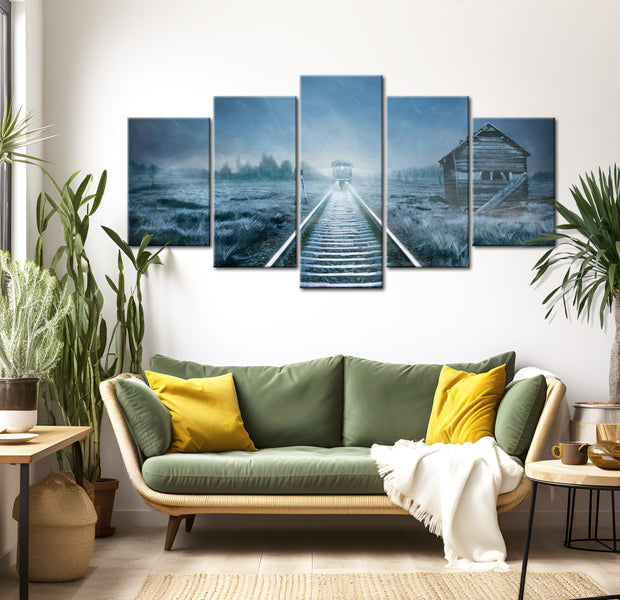 Stretched Canvas Landscape Art - The Last Station 40"Wx20"H