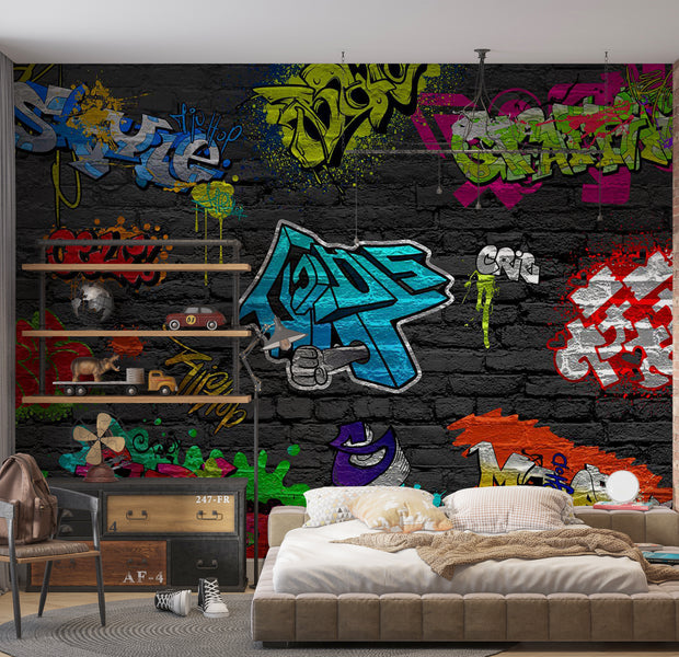 Peel & Stick Street Art Wall Mural - Graffiti Combination 38"Wx27"H