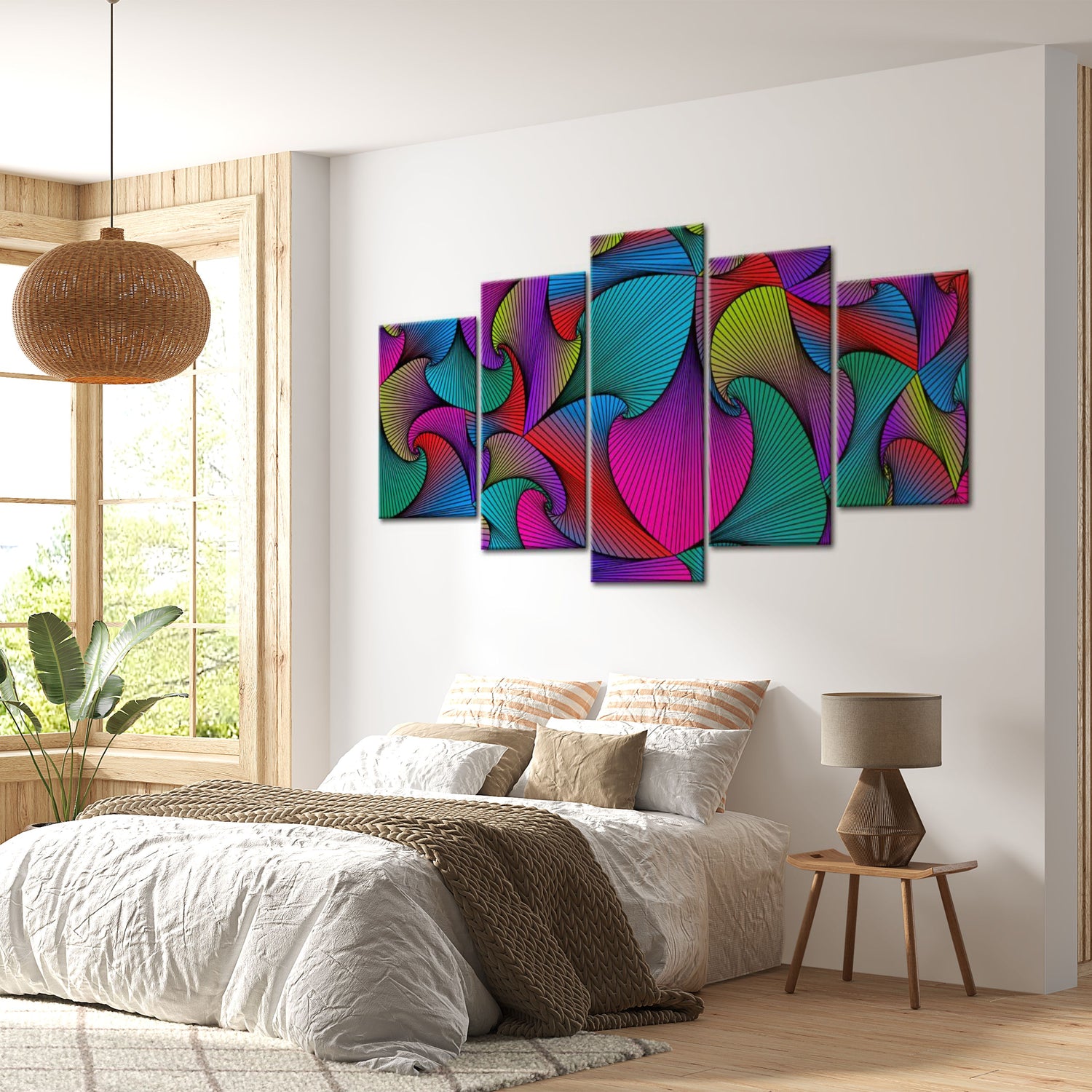 Abstract Canvas Wall Art - Carousel Of Colours
