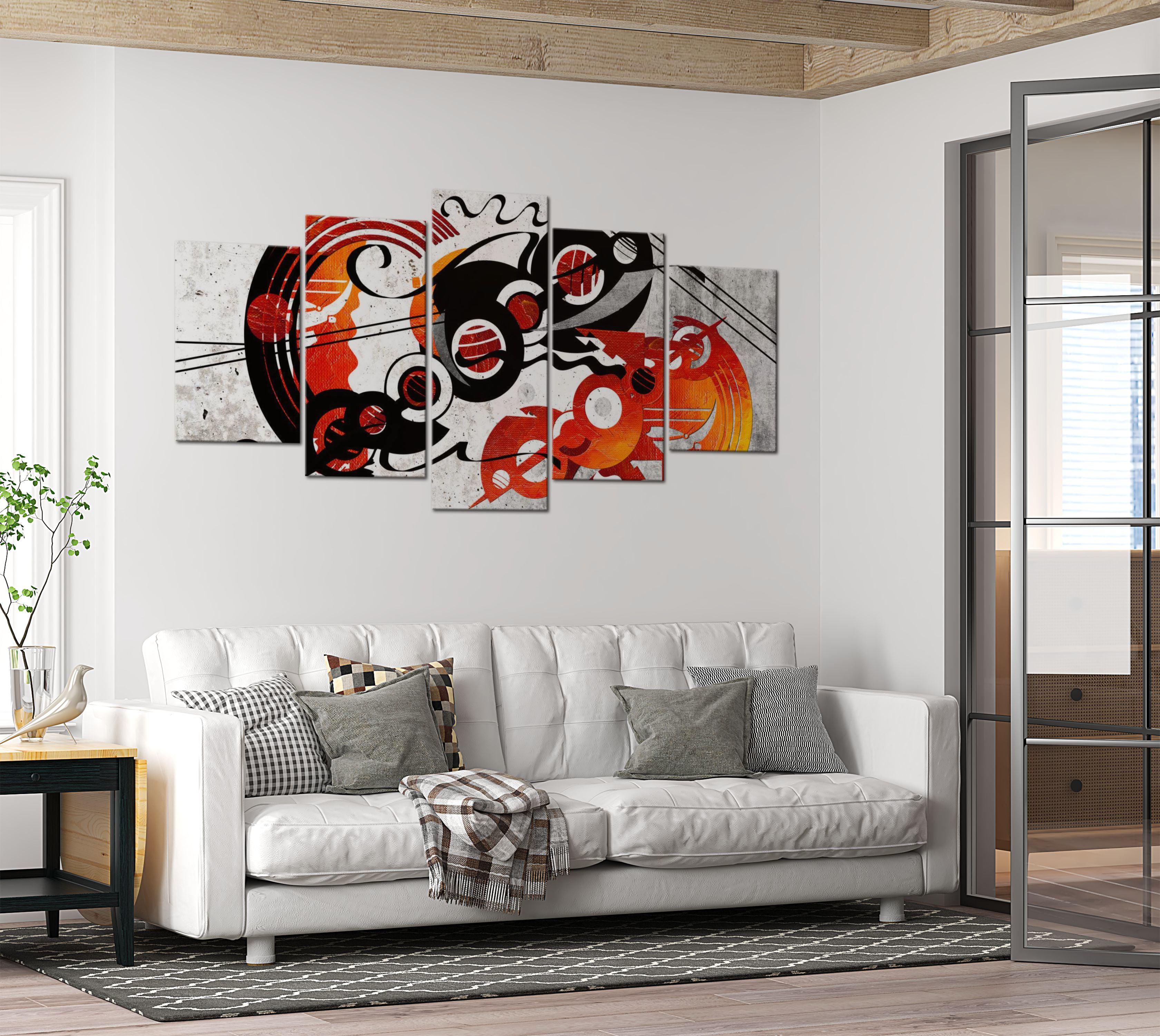 Abstract Canvas Wall Art - Music Creations - 5 Pieces