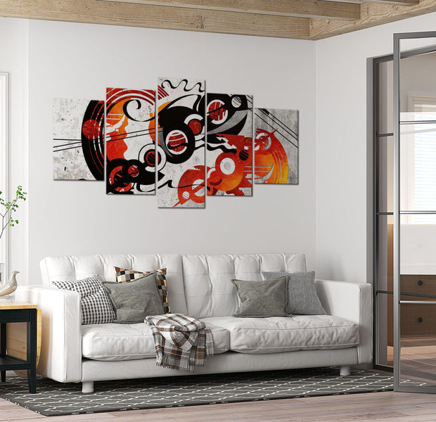 Abstract Canvas Wall Art - Music Creations - 5 Pieces