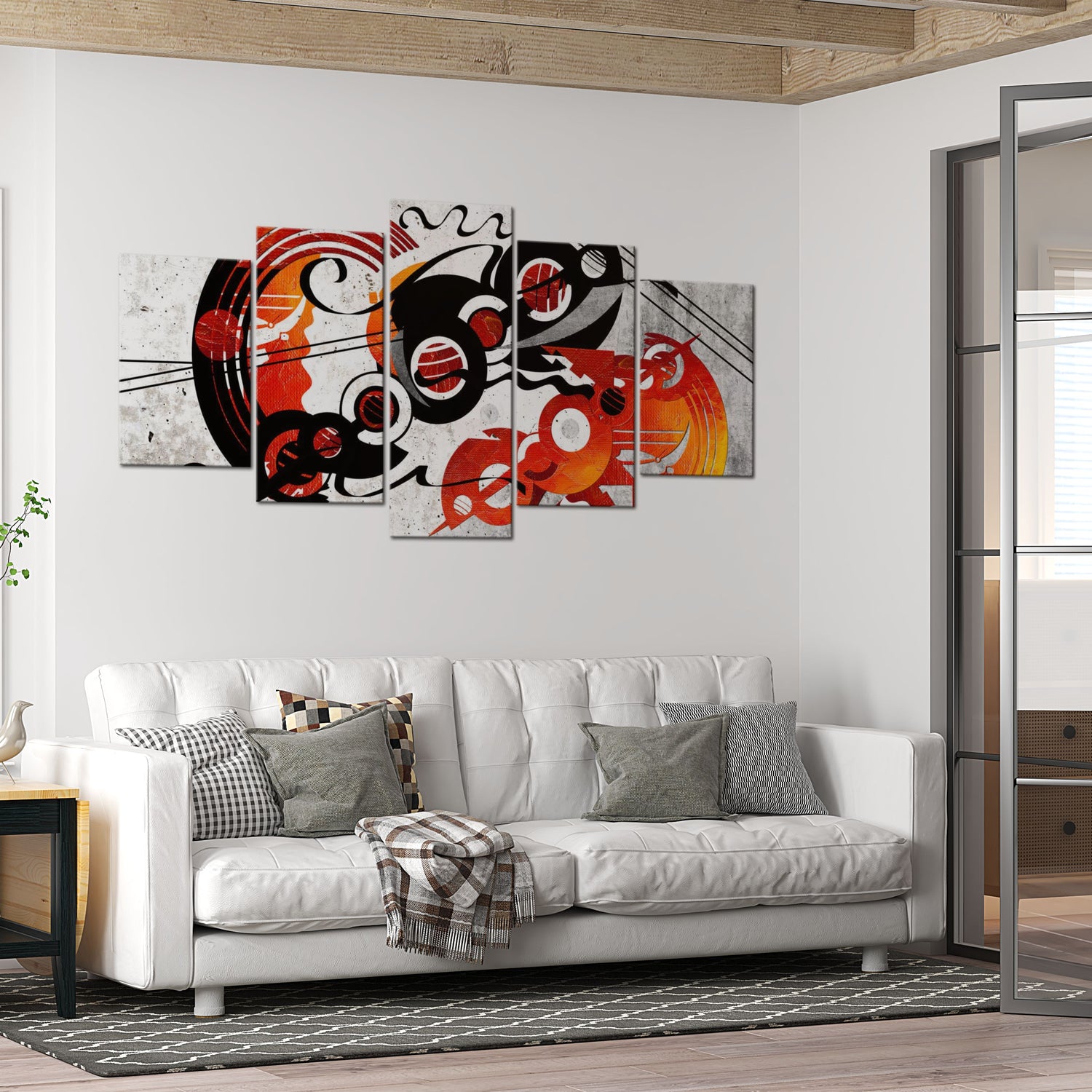 Abstract Canvas Wall Art - Music Creations 5 Piece