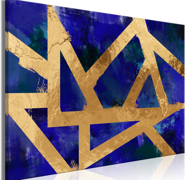 Abstract Canvas Wall Art - Golden Geometry
