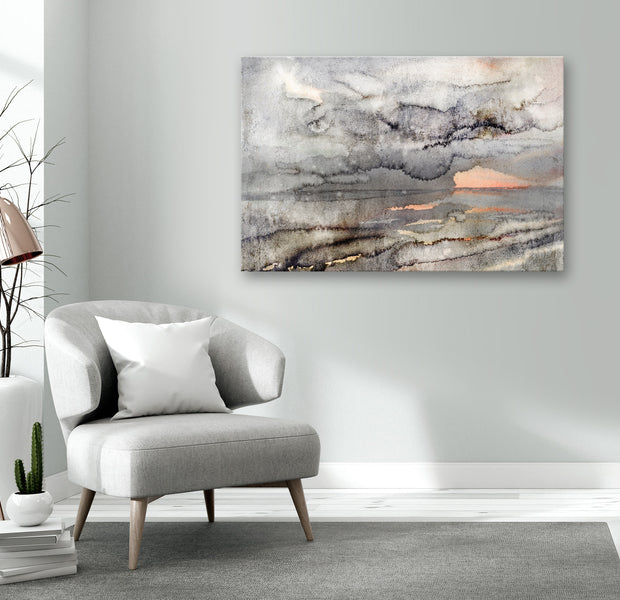Abstract Canvas Wall Art - Connected Clouds