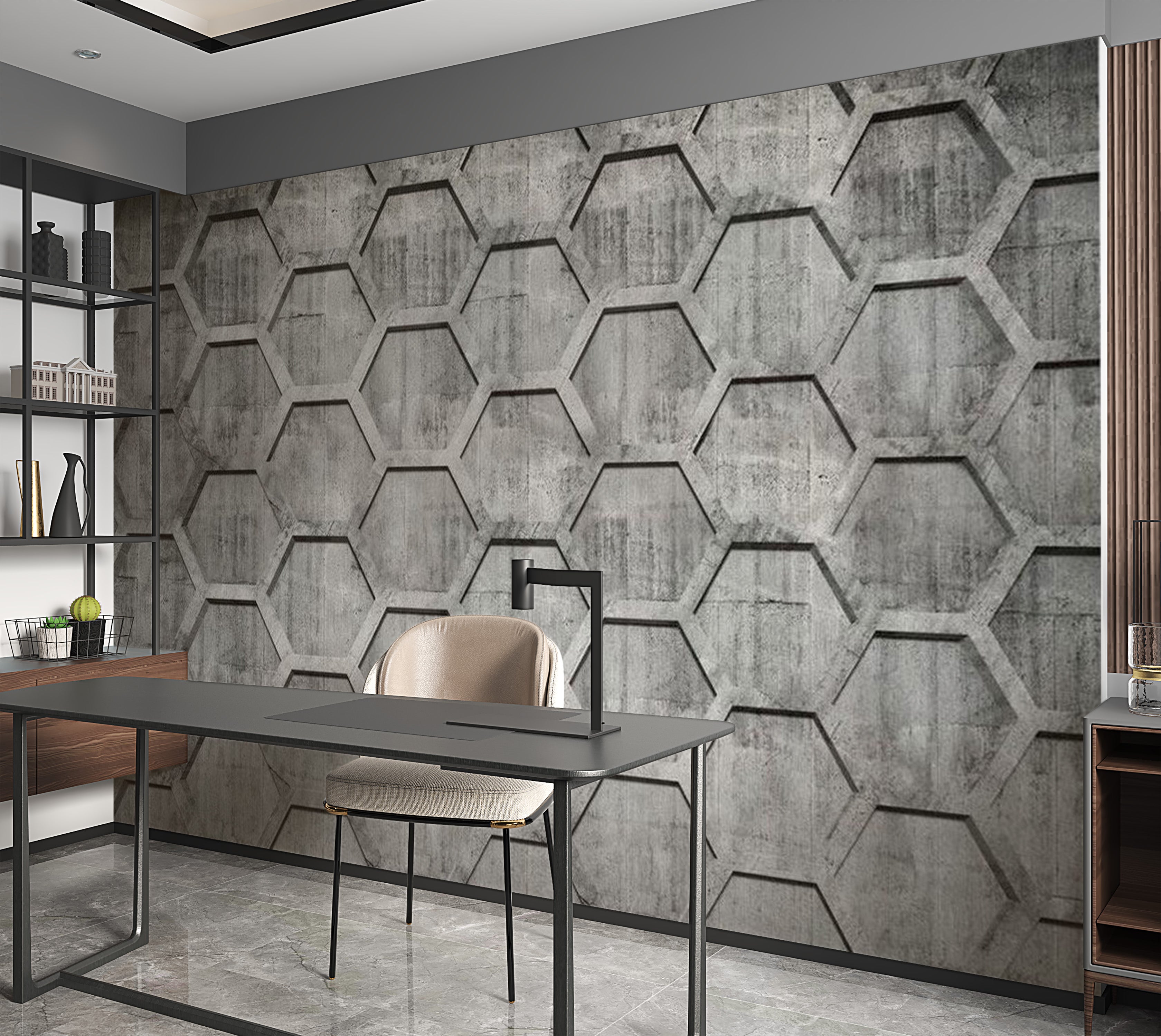 Background & Patterns Wallpaper Wall Mural - Platinum Cubes 39"Wx27"H