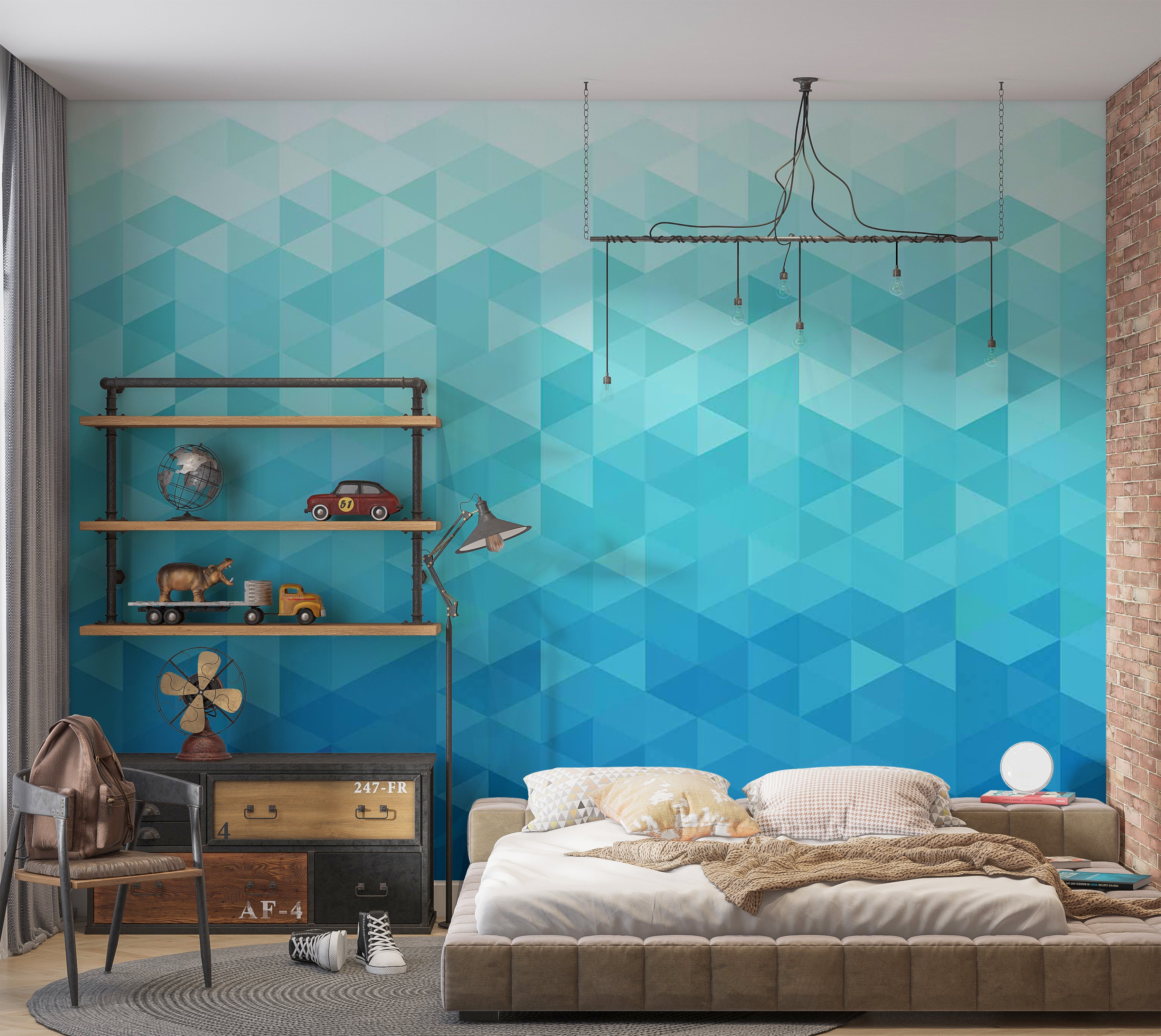 Peel & Stick Wall Mural - Azure pixel 38"Wx27"H