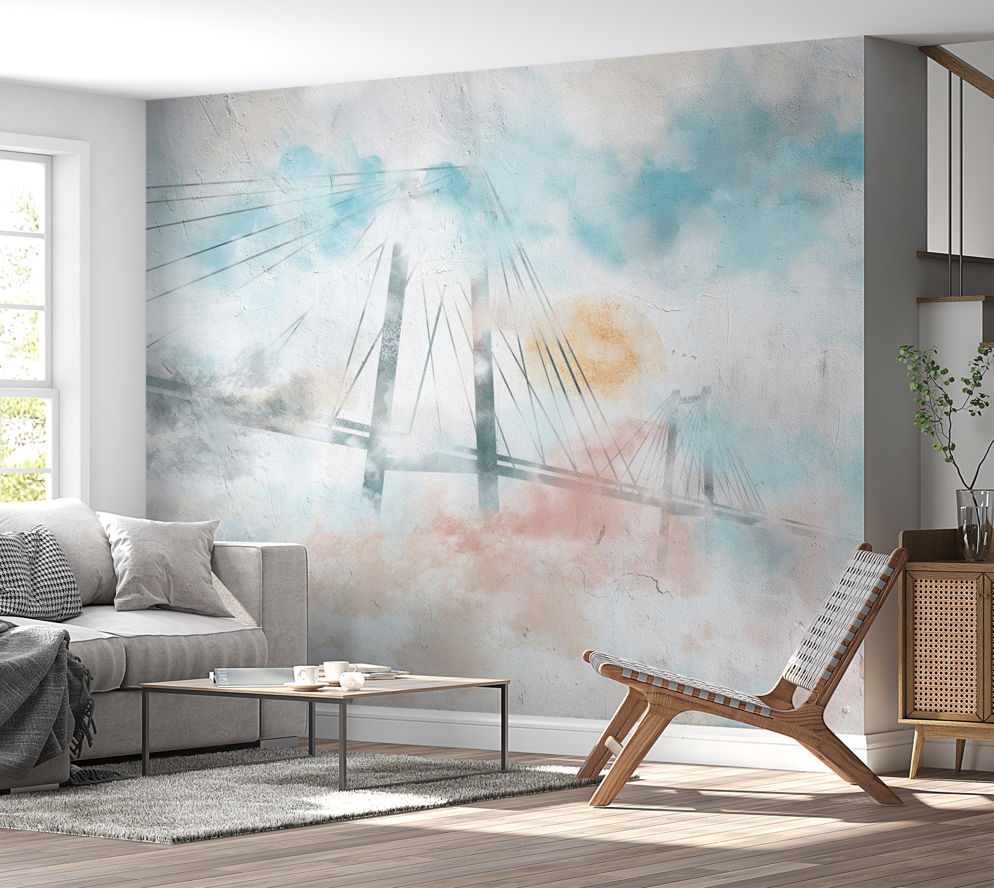 Abstract Wallpaper Wall Mural - Bridge to Your Dreams 39"Wx27"H / Standard