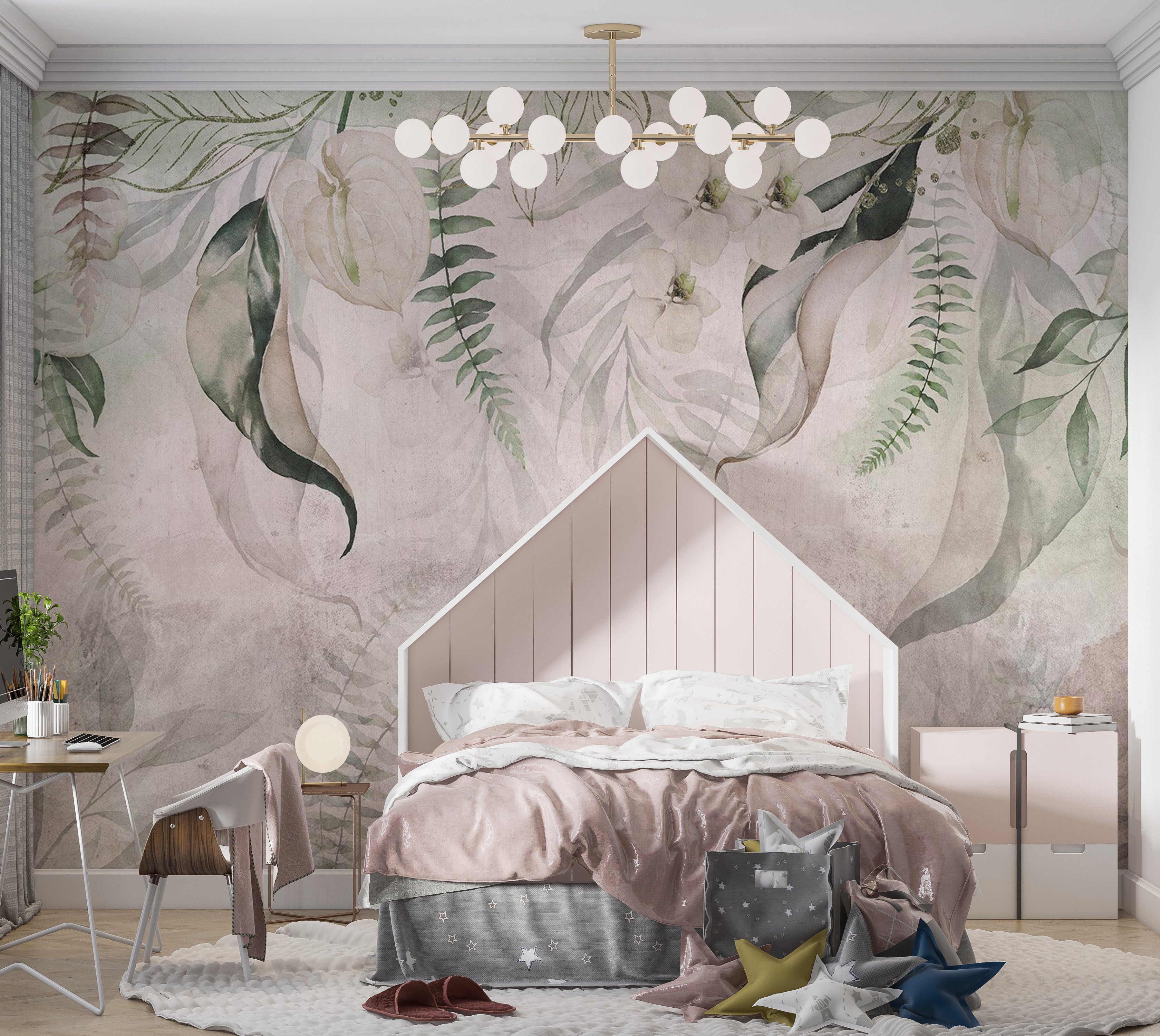 Peel & Stick Botanical Wall Mural - Morning Exotic 38"Wx27"H