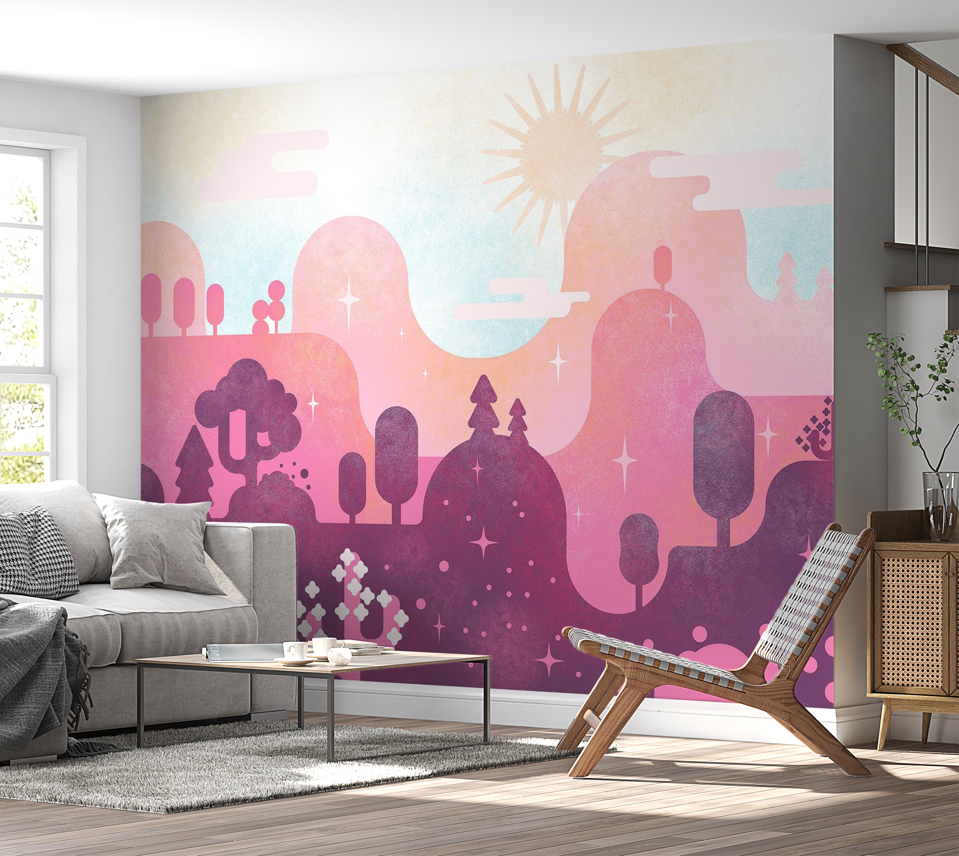 Abstract Wallpaper Wall Mural - Candy Land 39"Wx27"H / Standard