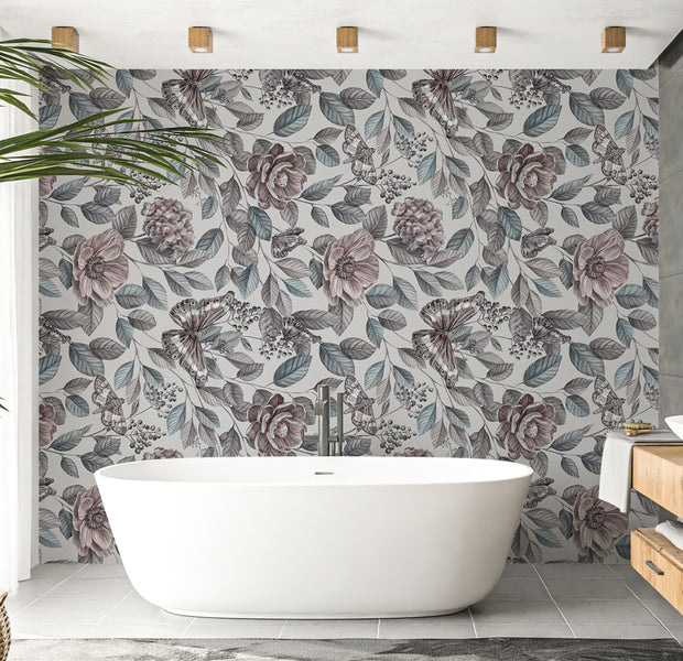 Peel & Stick Floral Wall Mural - Rustic Mosaic 38"Wx27"H