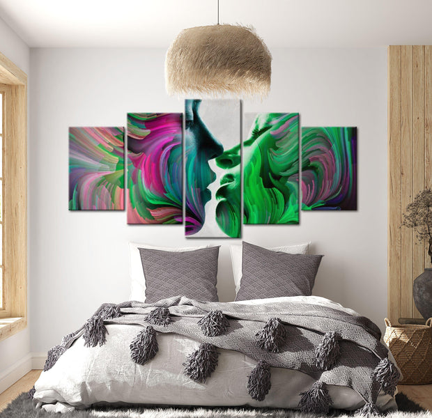 Abstract Canvas Wall Art - Colours Of Love - 5 Pieces